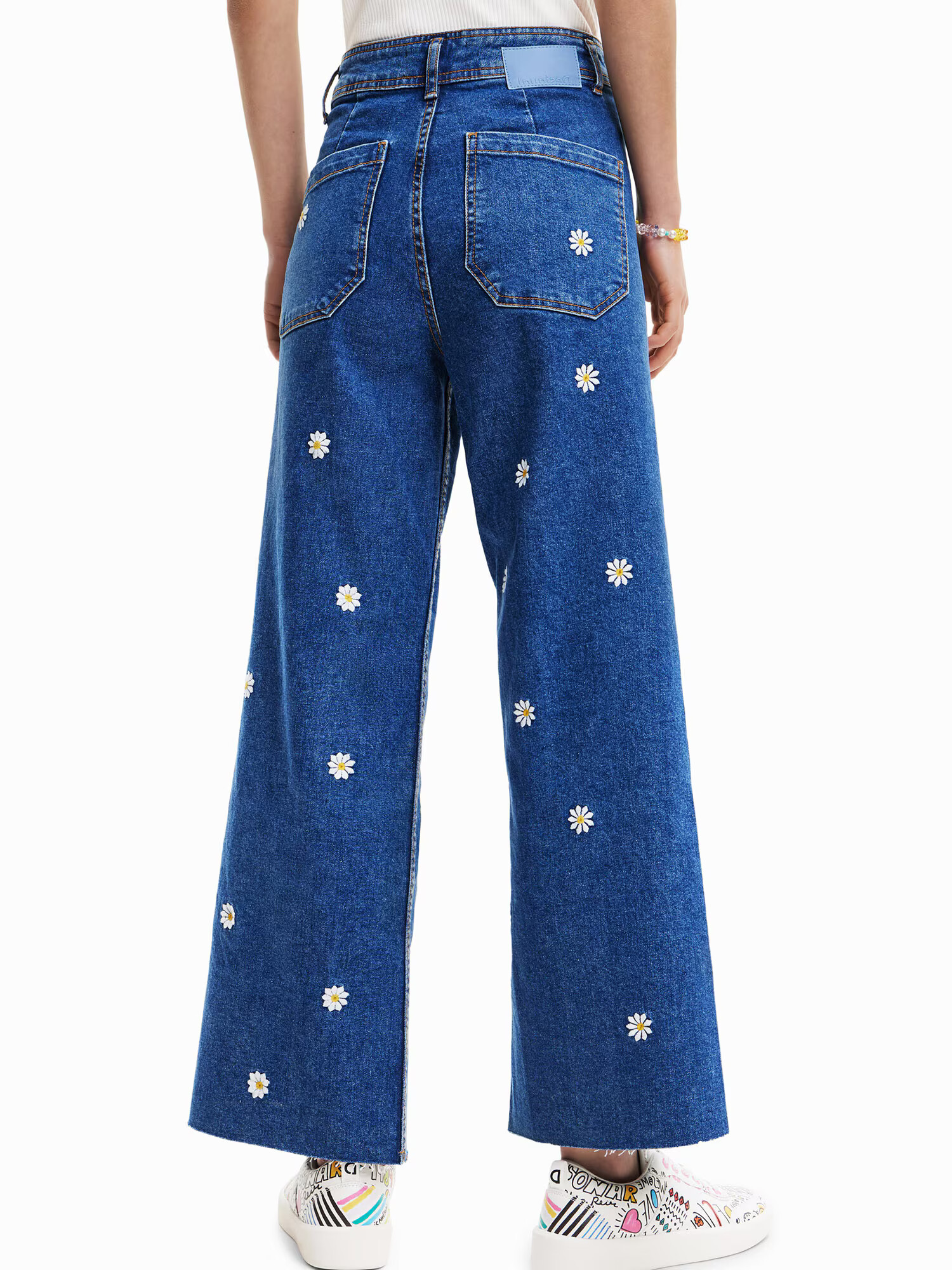 Desigual Jeans 'IDEAS' albastru / galben / alb - Pled.ro