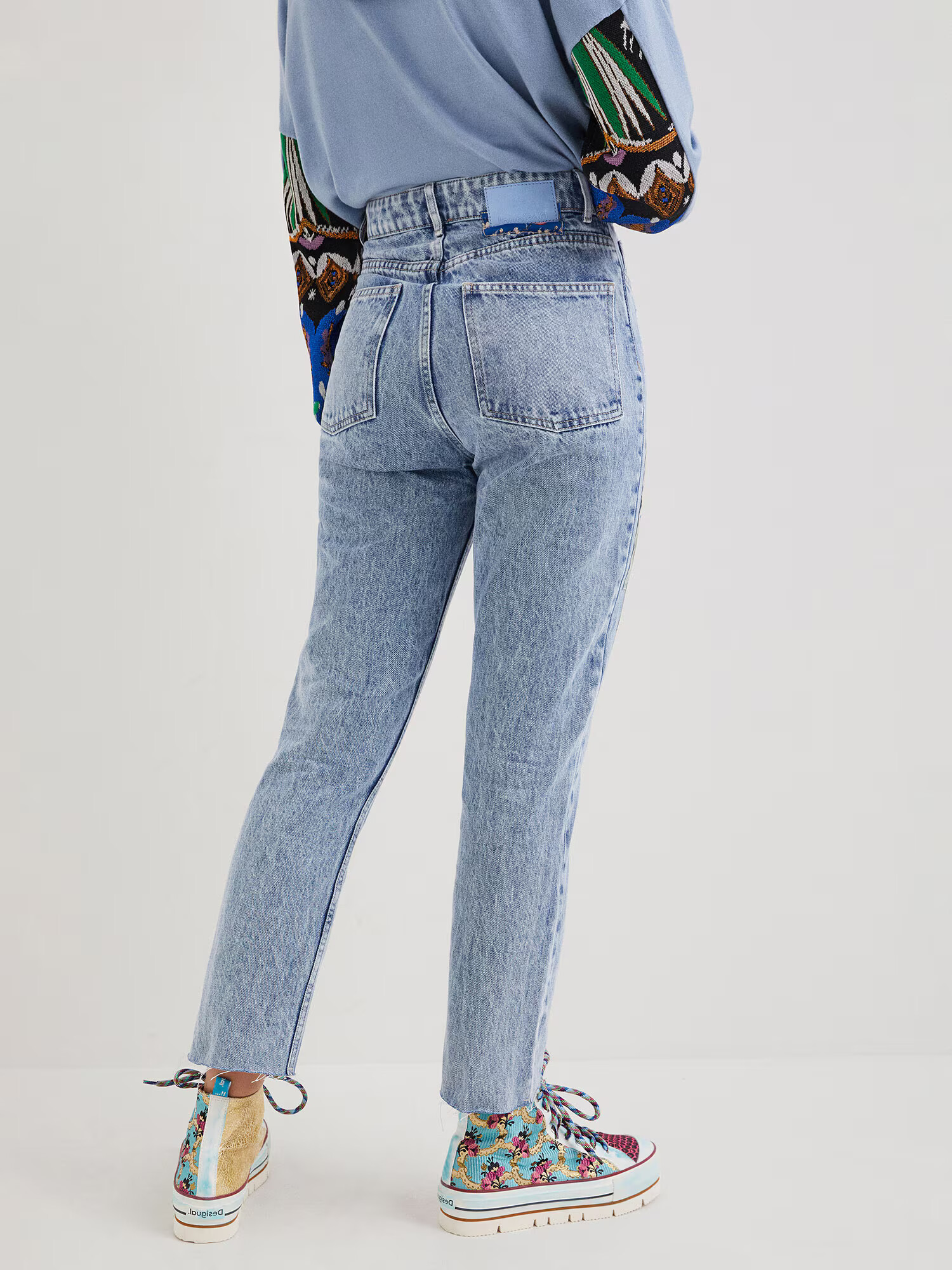 Desigual Jeans 'Los Angeles' albastru denim / galben deschis / verde jad / roz pastel - Pled.ro