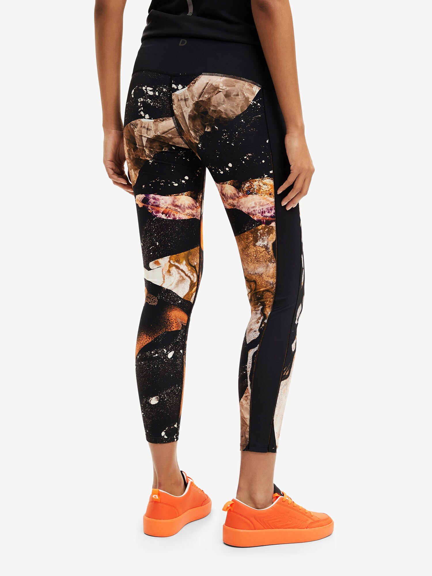 Desigual Leggings 'Flora' bej / maro / portocaliu / negru - Pled.ro