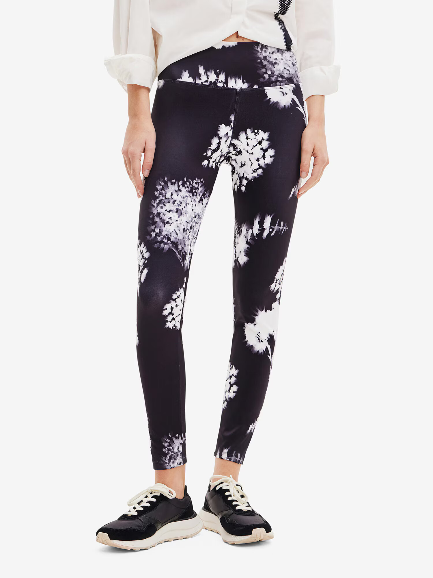 Desigual Leggings negru / alb - Pled.ro