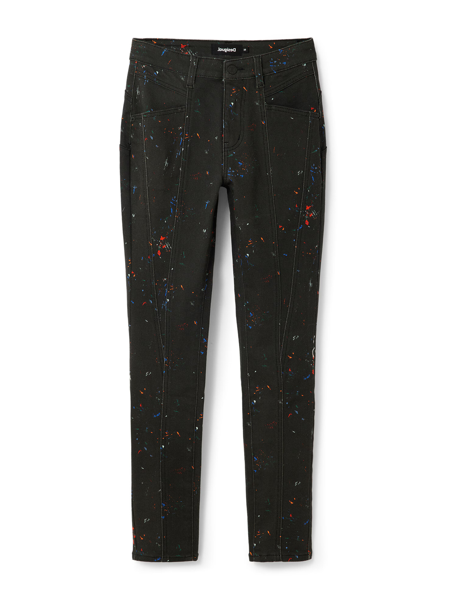 Desigual Pantaloni albastru / roșu / negru / alb - Pled.ro