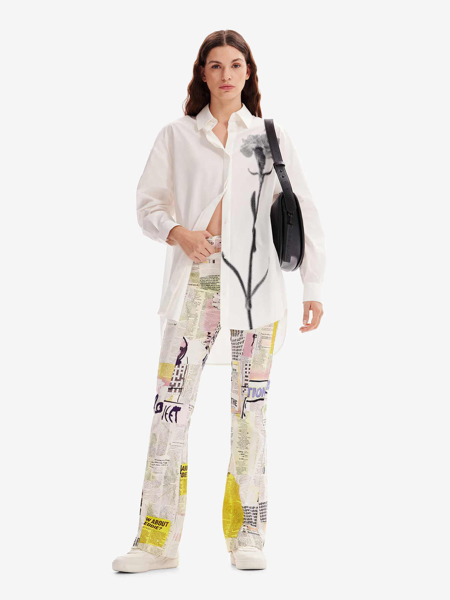 Desigual Pantaloni galben / roz / negru / alb - Pled.ro