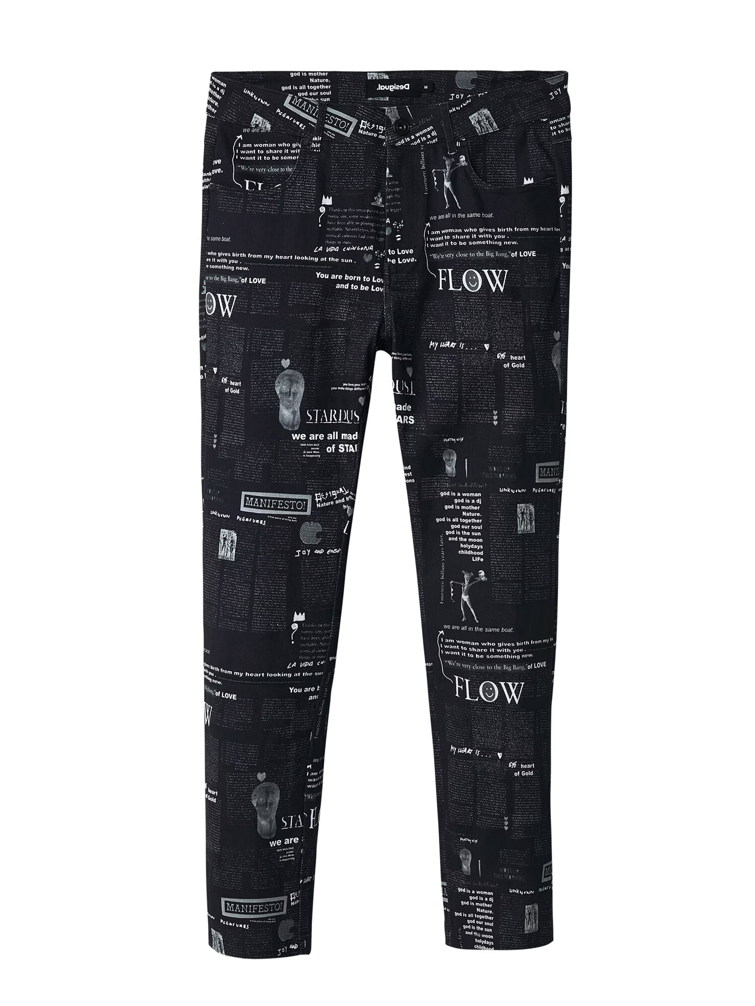 Desigual Pantaloni gri / negru / alb - Pled.ro