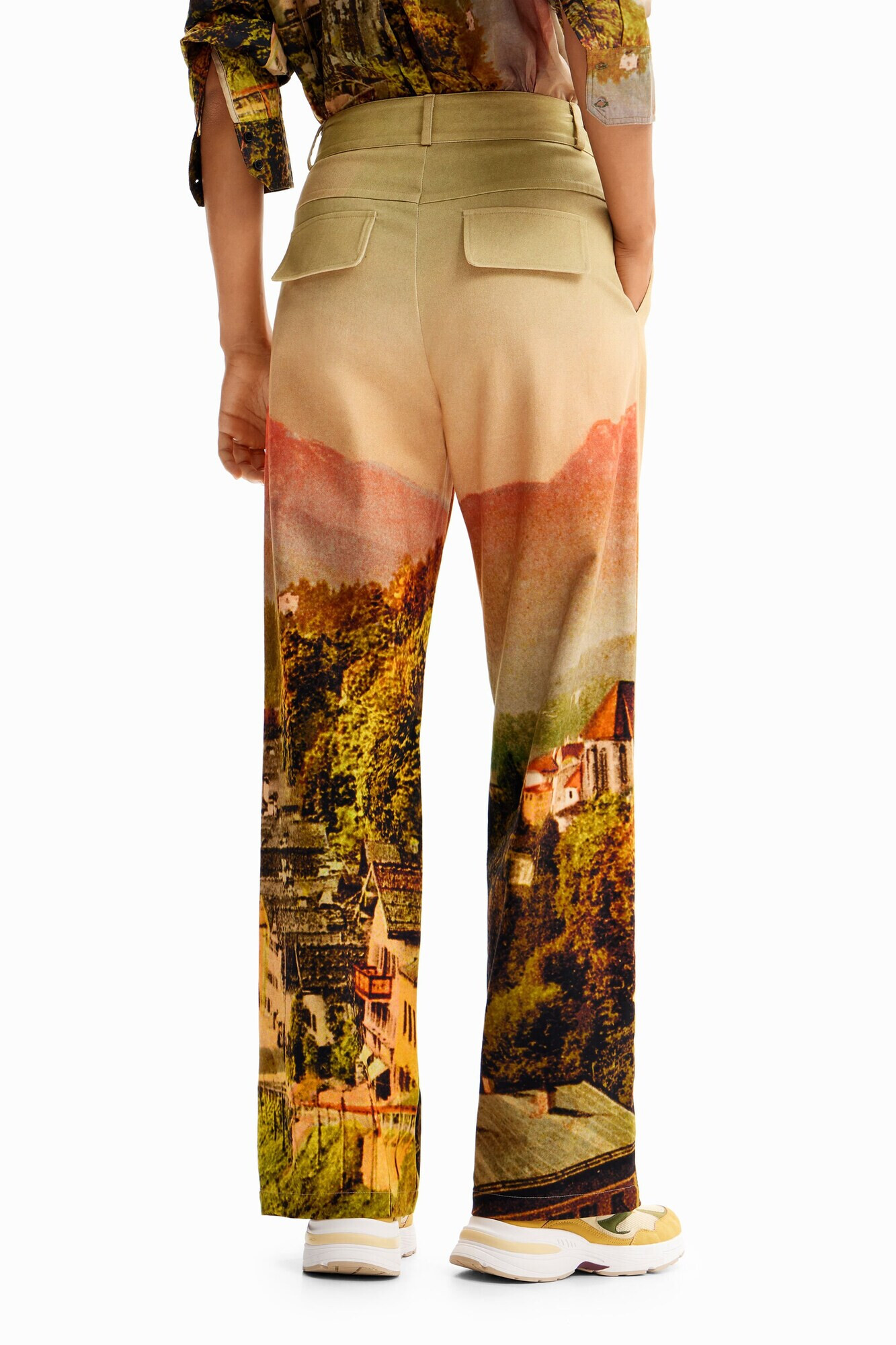 Desigual Pantaloni 'M. Christian Lacroix' bej / crem / maro / galben / oliv / portocaliu / roșu ruginiu - Pled.ro