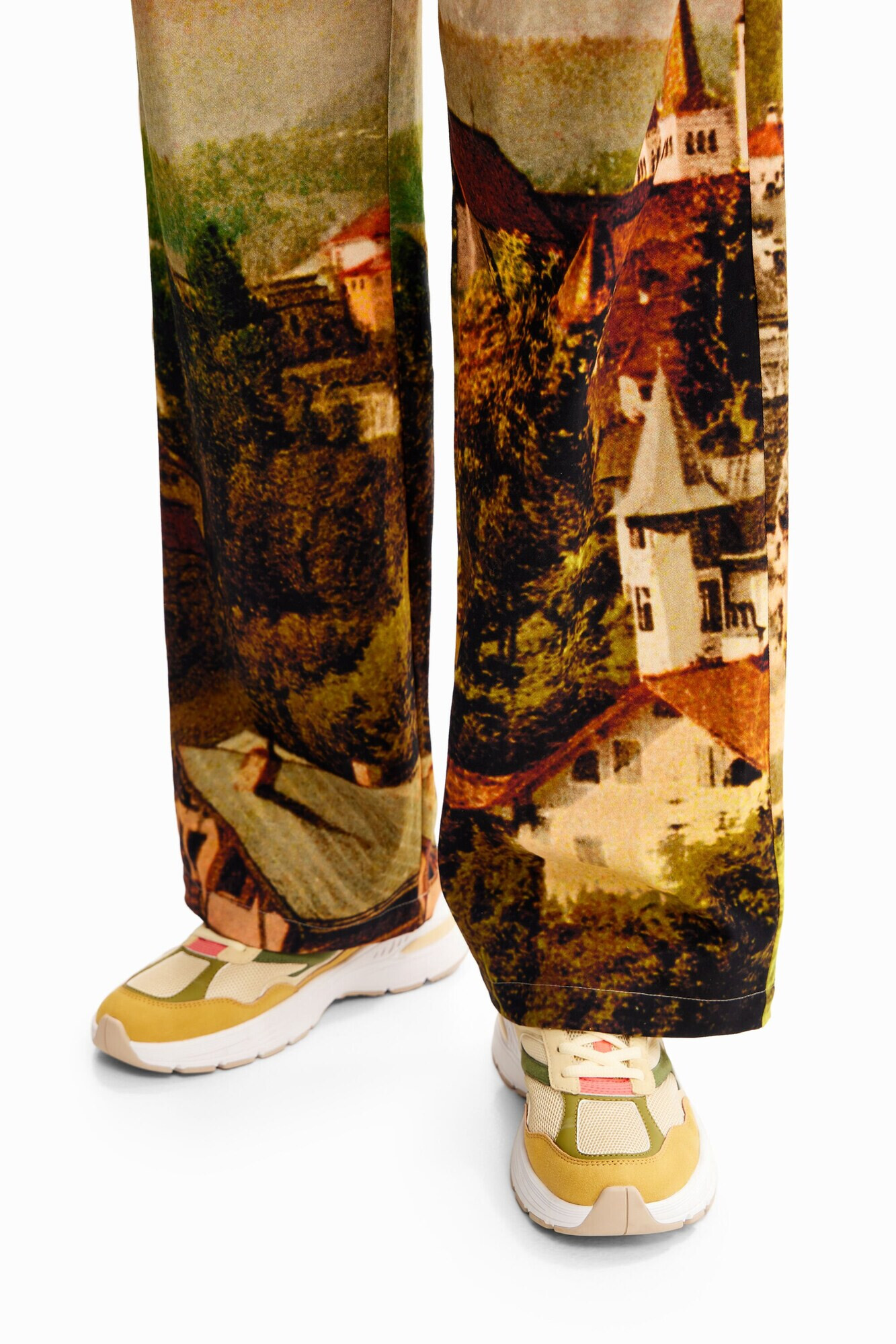 Desigual Pantaloni 'M. Christian Lacroix' bej / crem / maro / galben / oliv / portocaliu / roșu ruginiu - Pled.ro