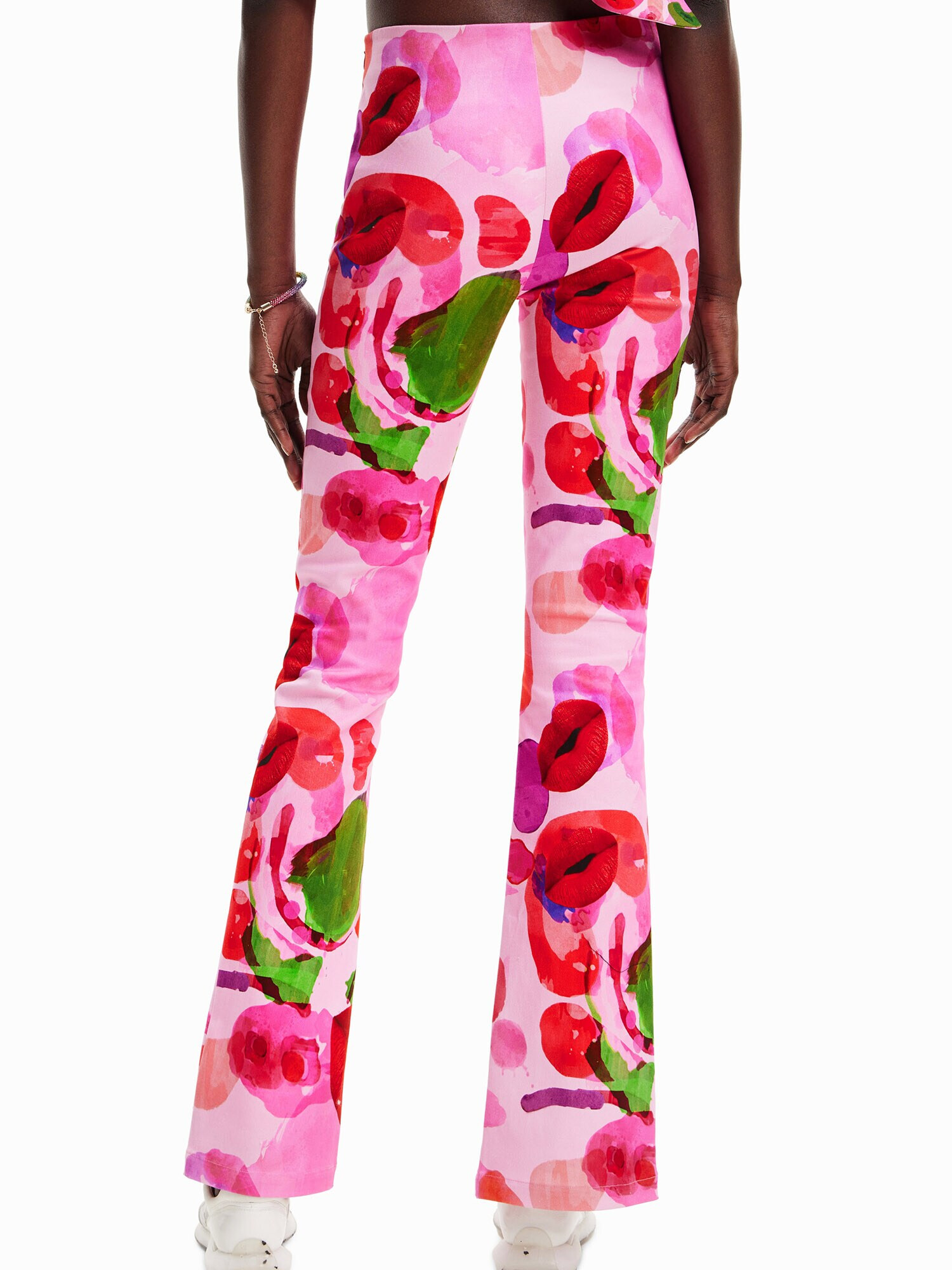 Desigual Pantaloni 'SUGAR-LACROIX' verde / fucsia / roșu - Pled.ro