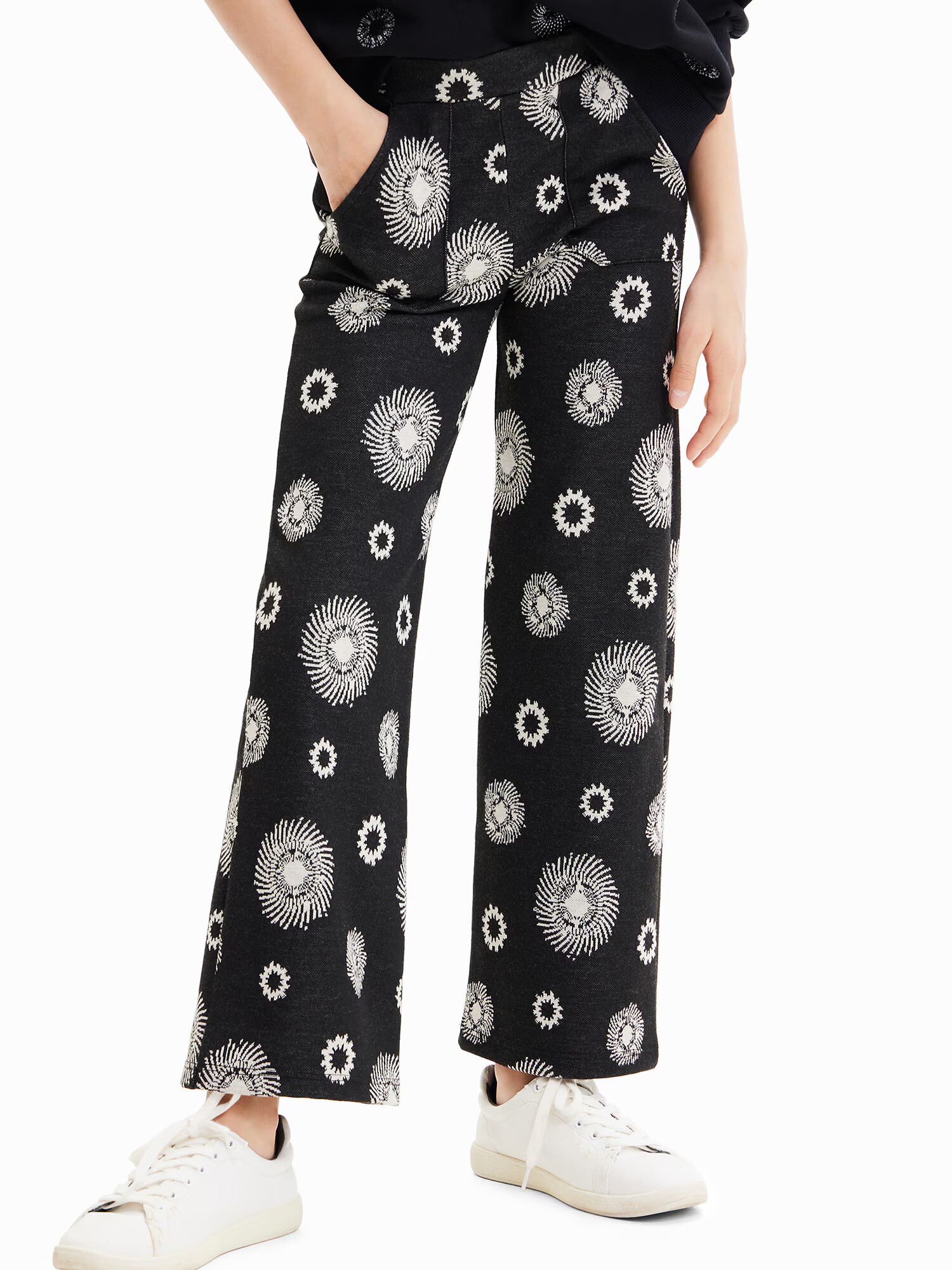 Desigual Pantaloni 'TESSA' negru / alb - Pled.ro