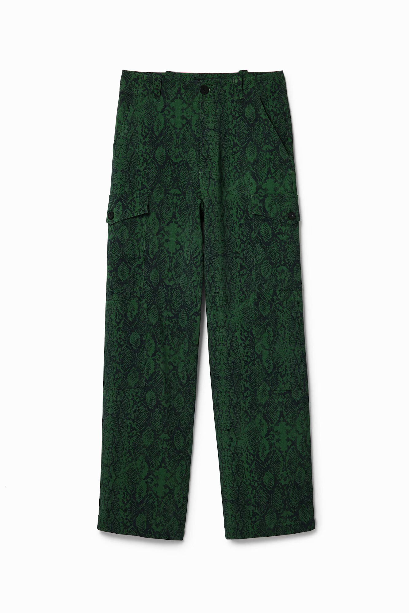 Desigual Pantaloni verde închis / negru - Pled.ro