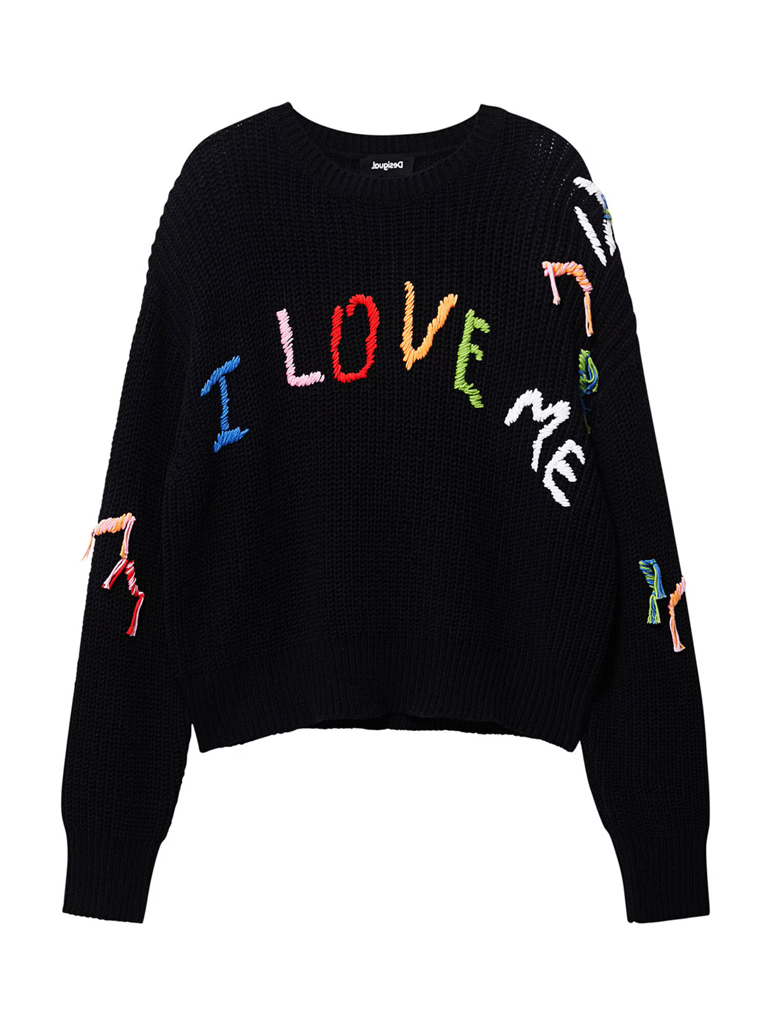 Desigual Pulover 'I Love Me' albastru / mov liliachiu / negru / alb - Pled.ro