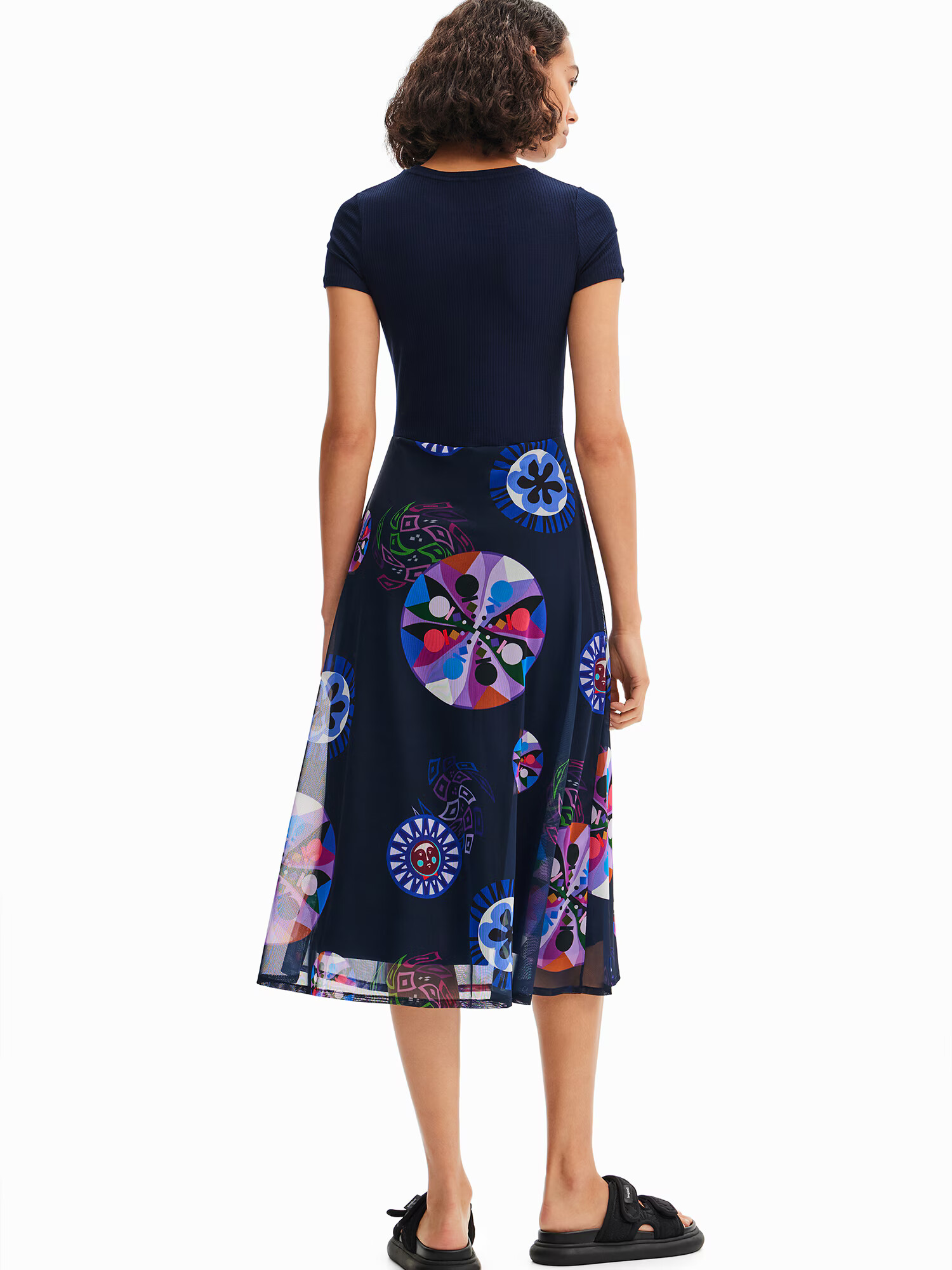 Desigual Rochie albastru / bleumarin / roz / alb - Pled.ro