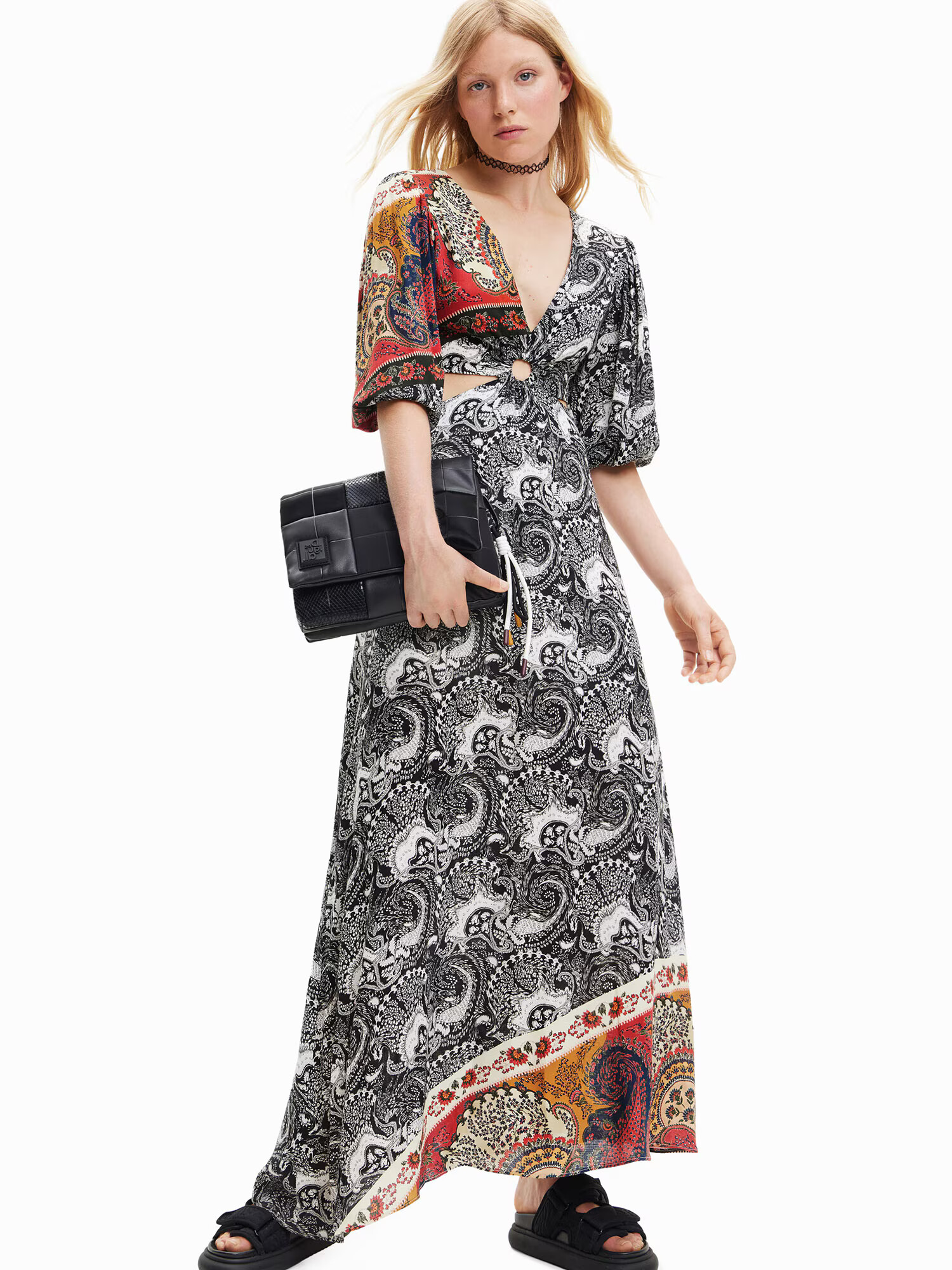 Desigual Rochie bej / sângeriu / negru / alb - Pled.ro