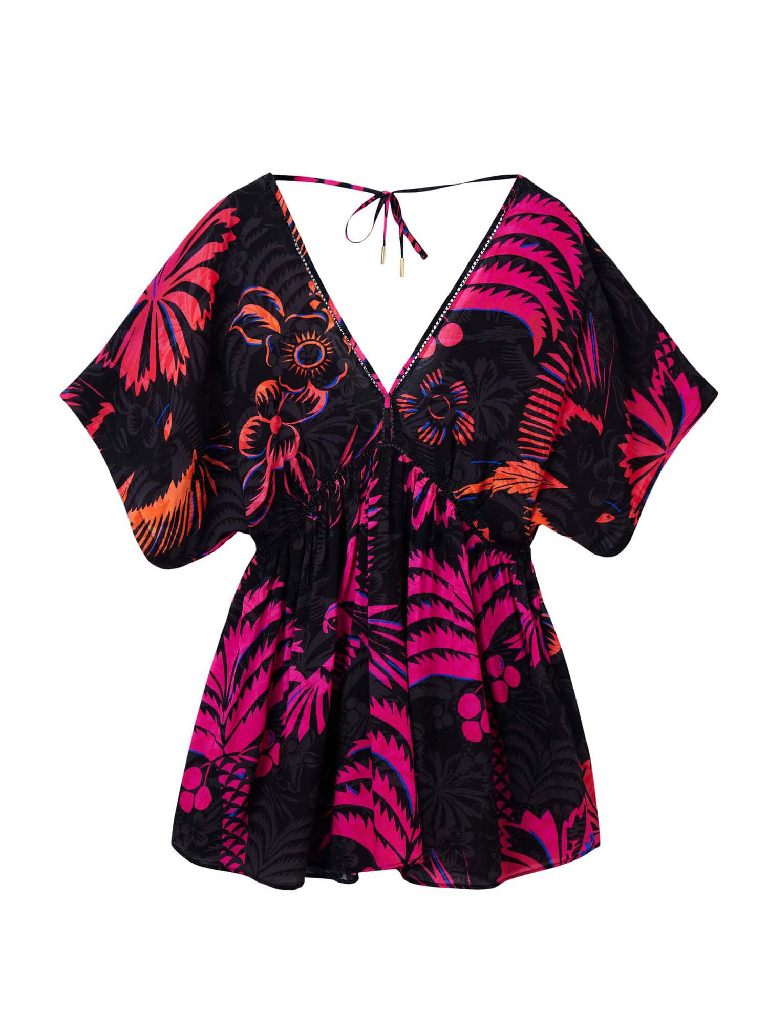 Desigual Rochie de plaja 'Samui' portocaliu mandarină / corai / magenta / negru - Pled.ro