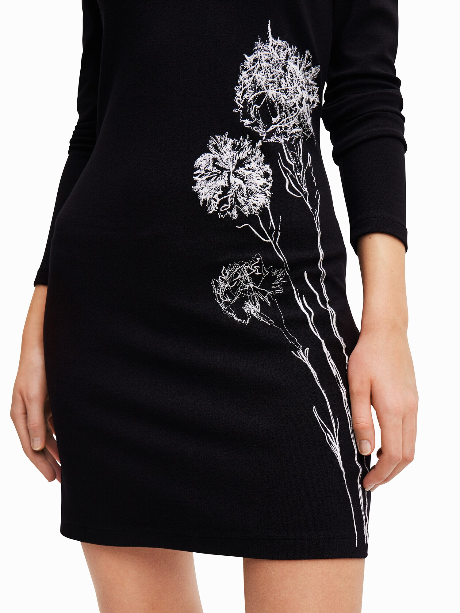 Desigual Rochie 'JONQUERA-LACROIX' negru / alb - Pled.ro