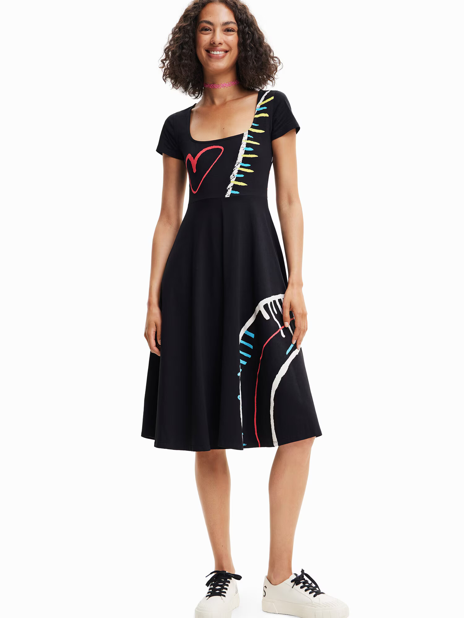 Desigual Rochie 'LISA' turcoaz / galben / negru / alb - Pled.ro