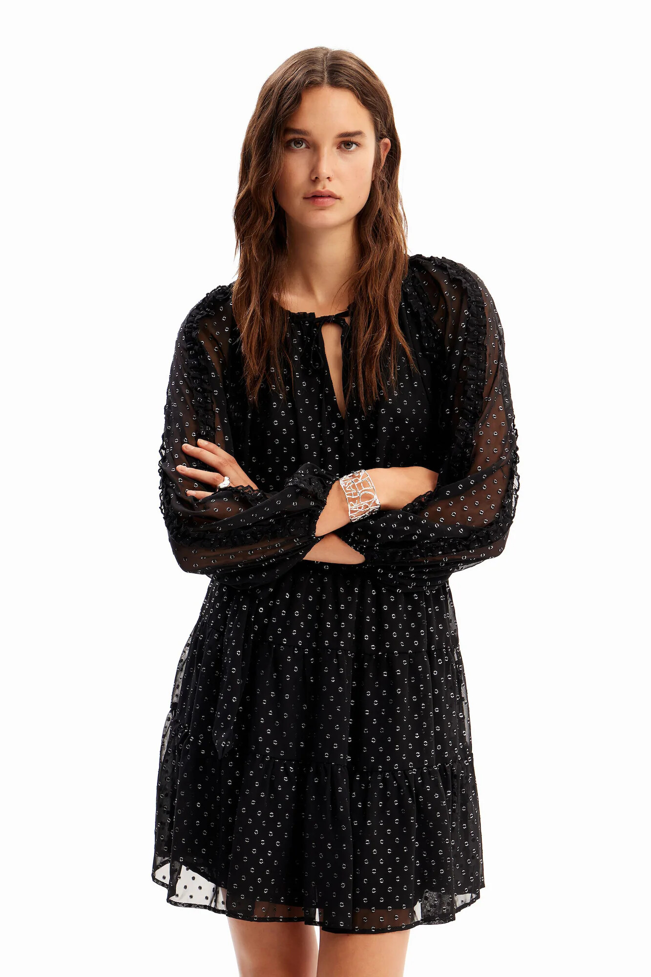 Desigual Rochie negru / alb - Pled.ro