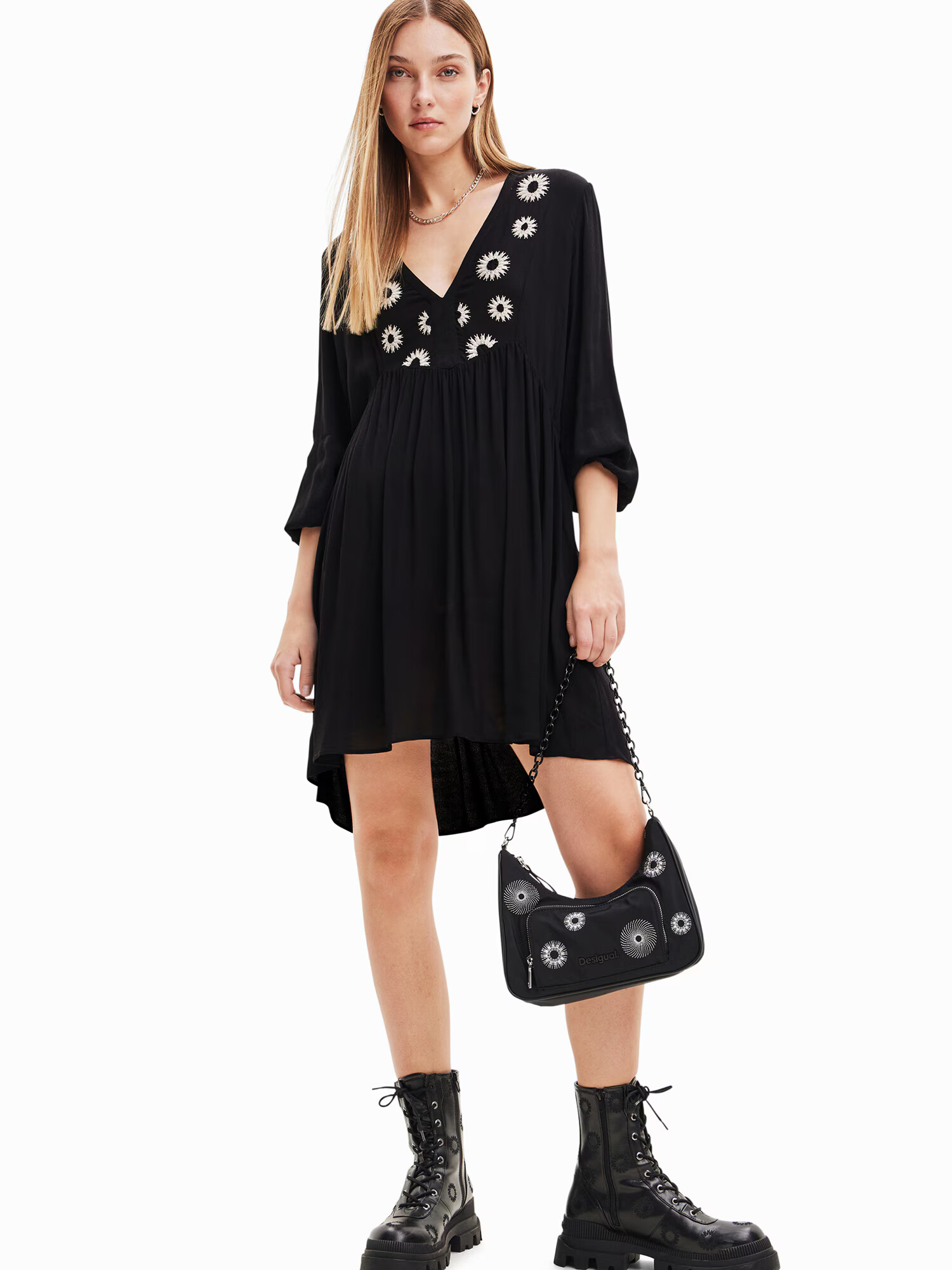 Desigual Rochie 'SENECA' negru / alb - Pled.ro