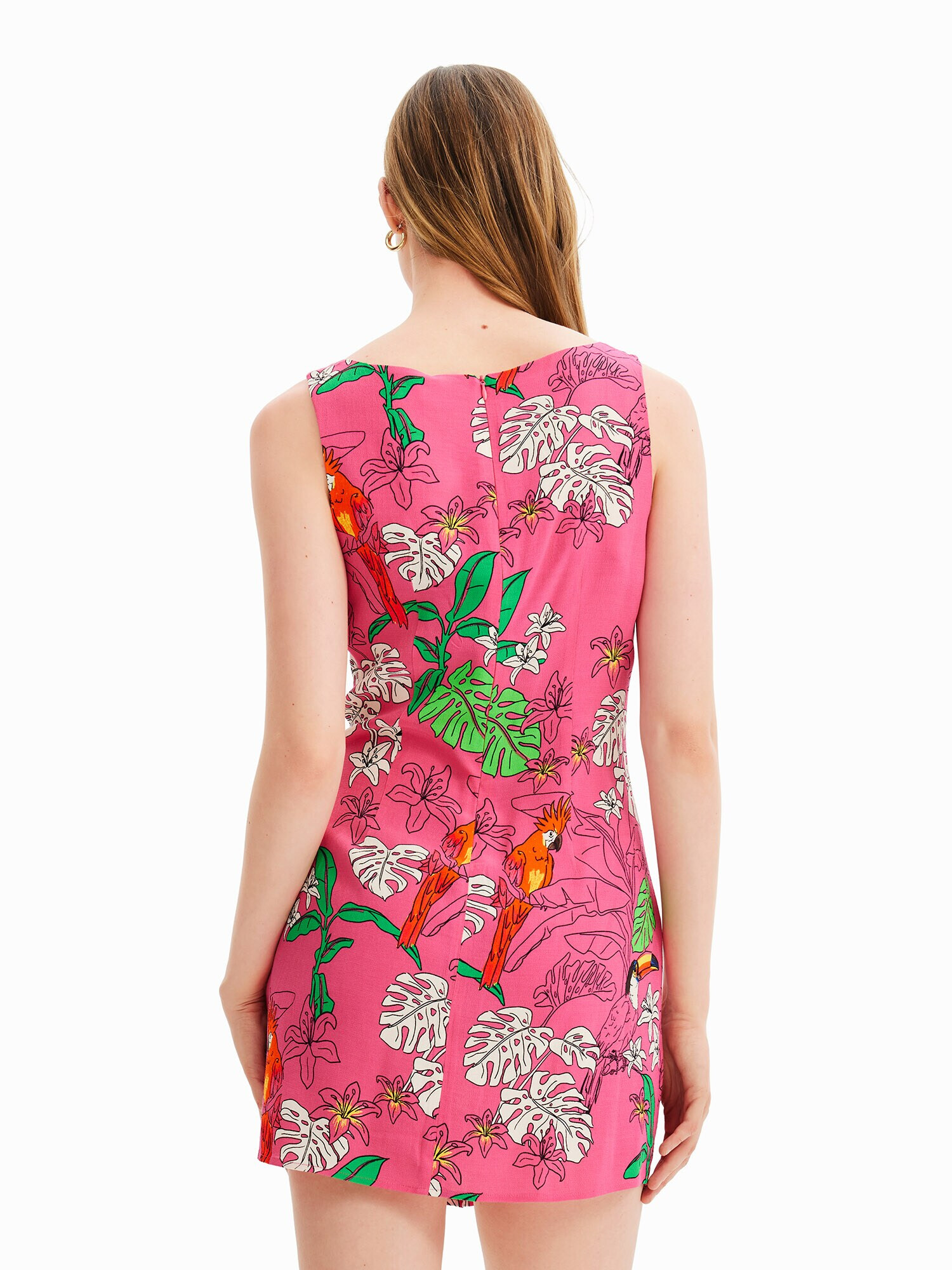 Desigual Rochie 'Joana' verde iarbă / roz / alb - Pled.ro