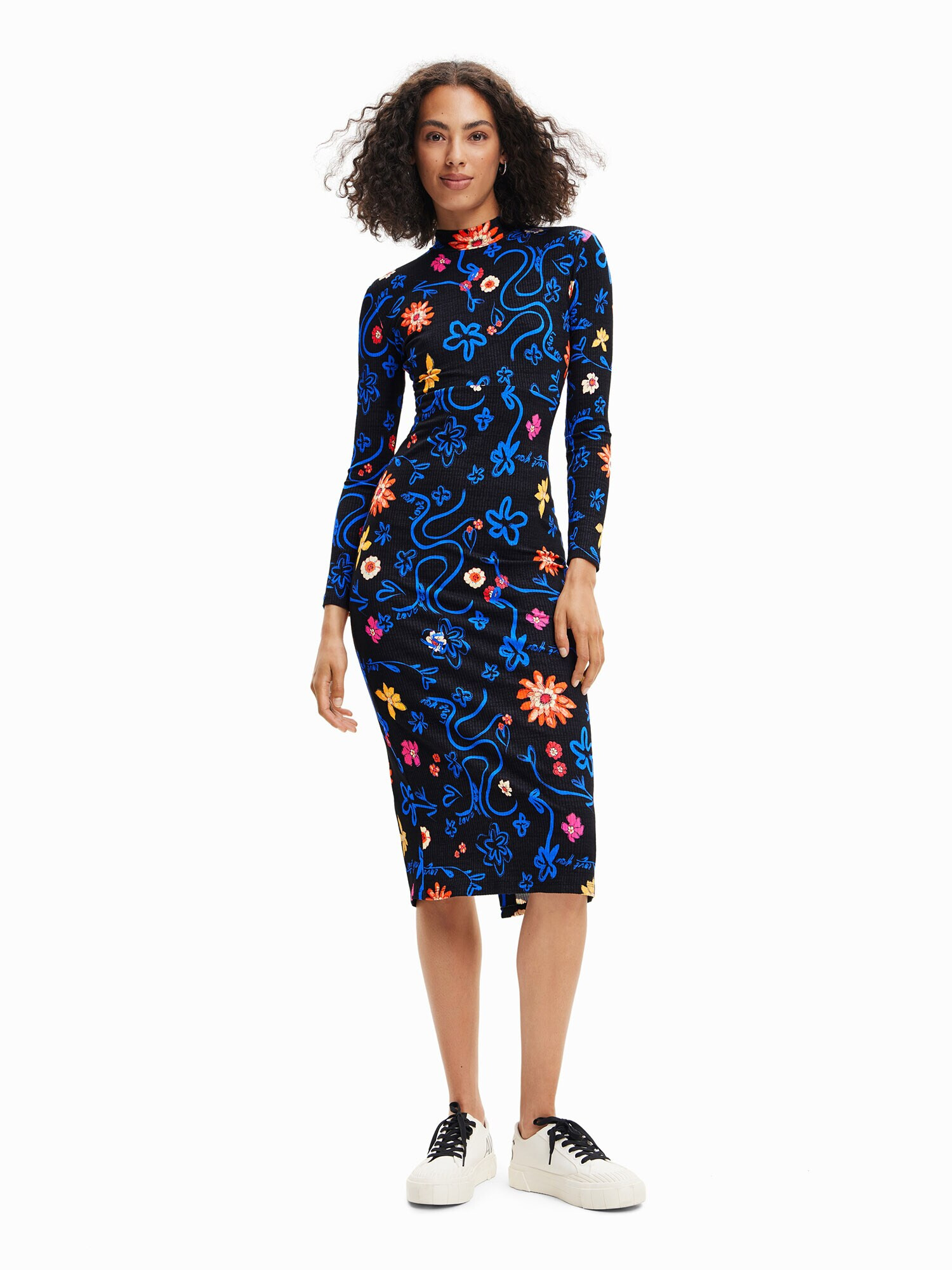 Desigual Rochie 'Lila' bleumarin / galben / portocaliu / roz - Pled.ro