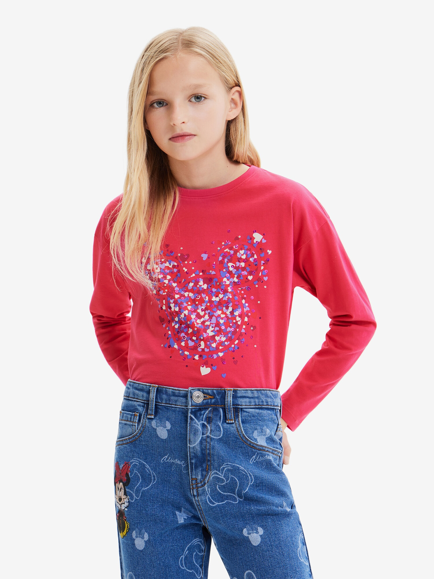 Desigual Tricou albastru / lila / roșu pepene / alb - Pled.ro