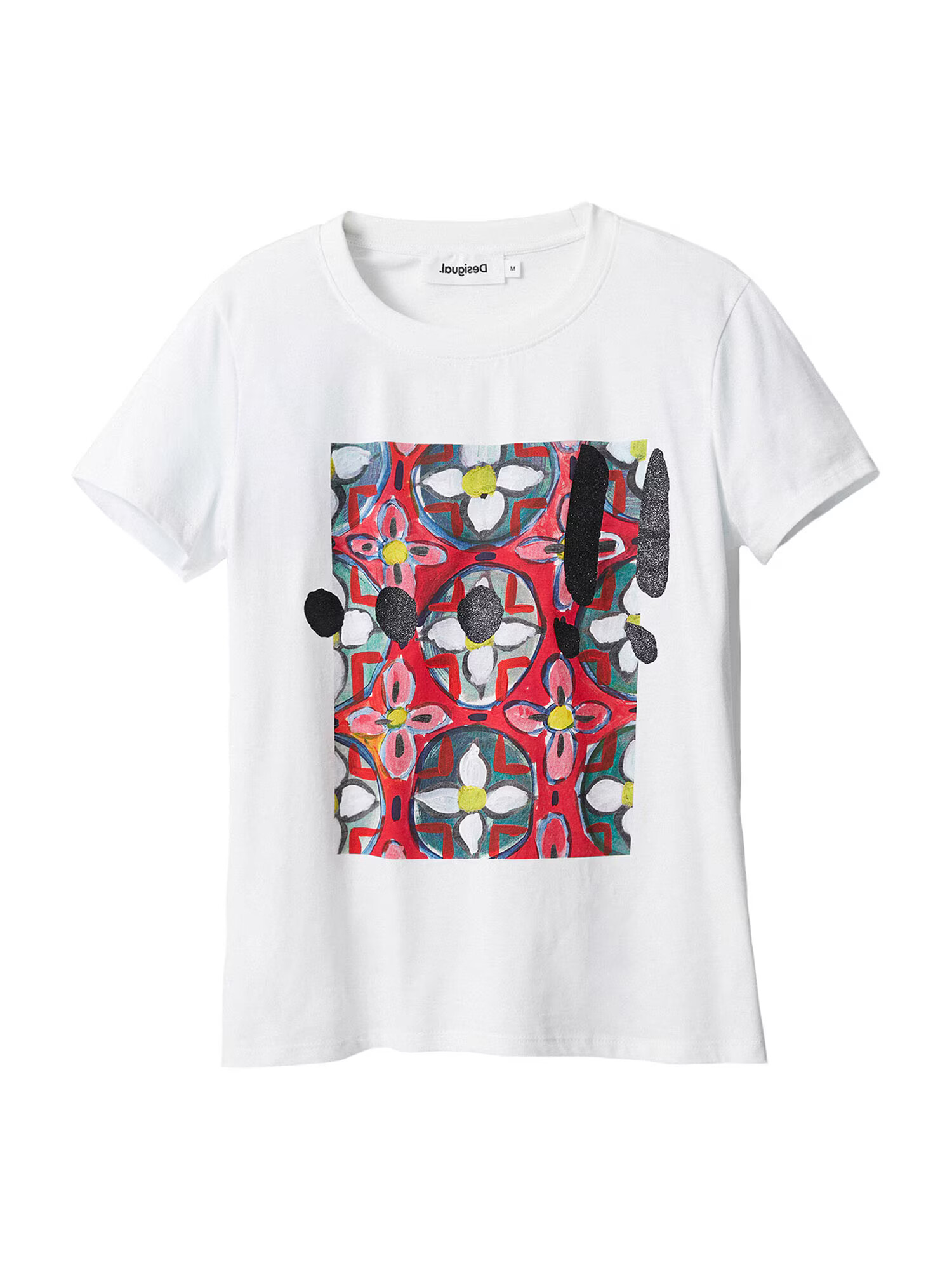 Desigual Tricou 'Biarritz' gri / roz / roșu / alb - Pled.ro