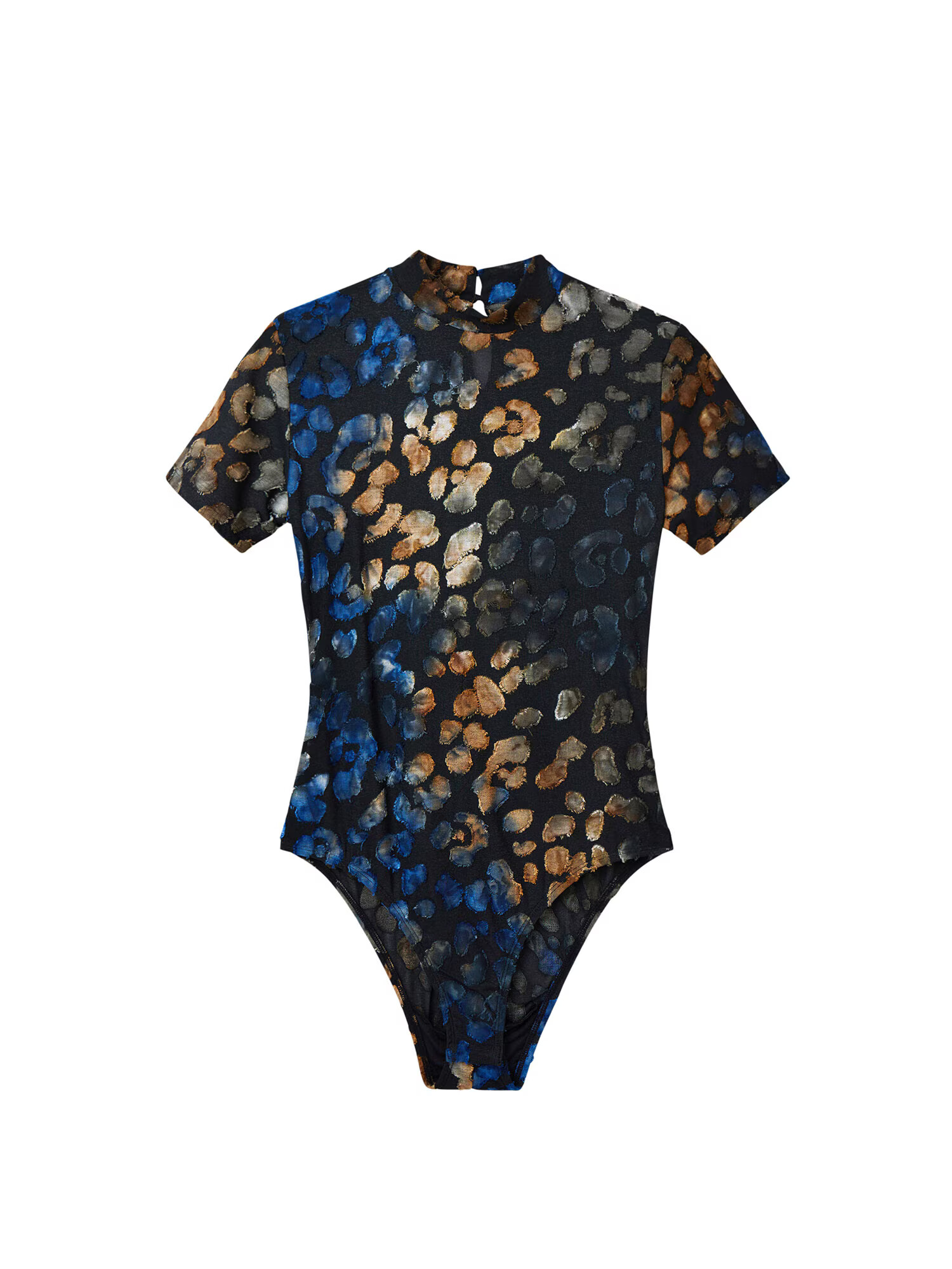 Desigual Tricou body 'Felino' albastru / bronz / auriu / negru - Pled.ro