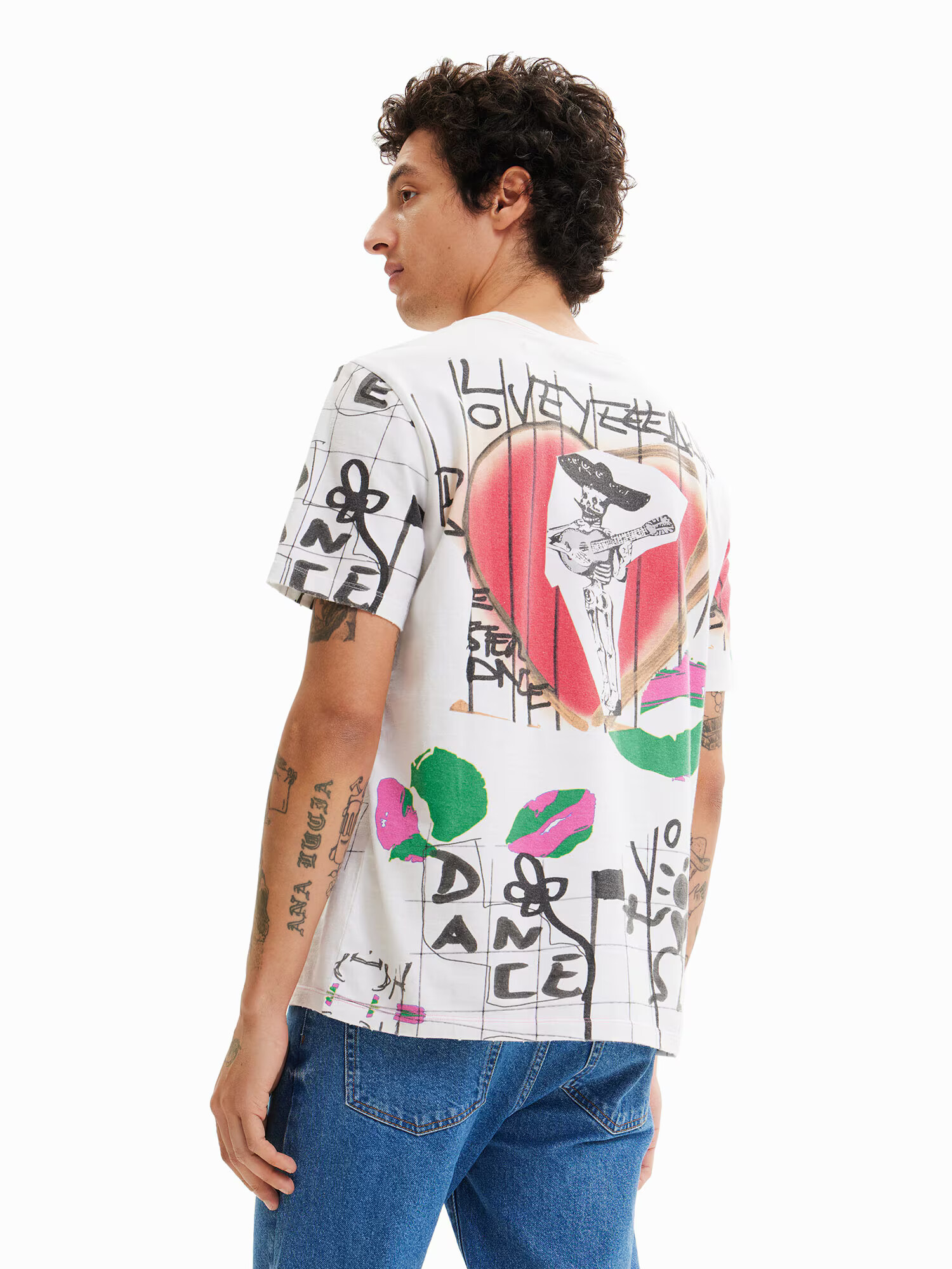 Desigual Tricou 'Drake' lila / roz deschis / negru / alb - Pled.ro