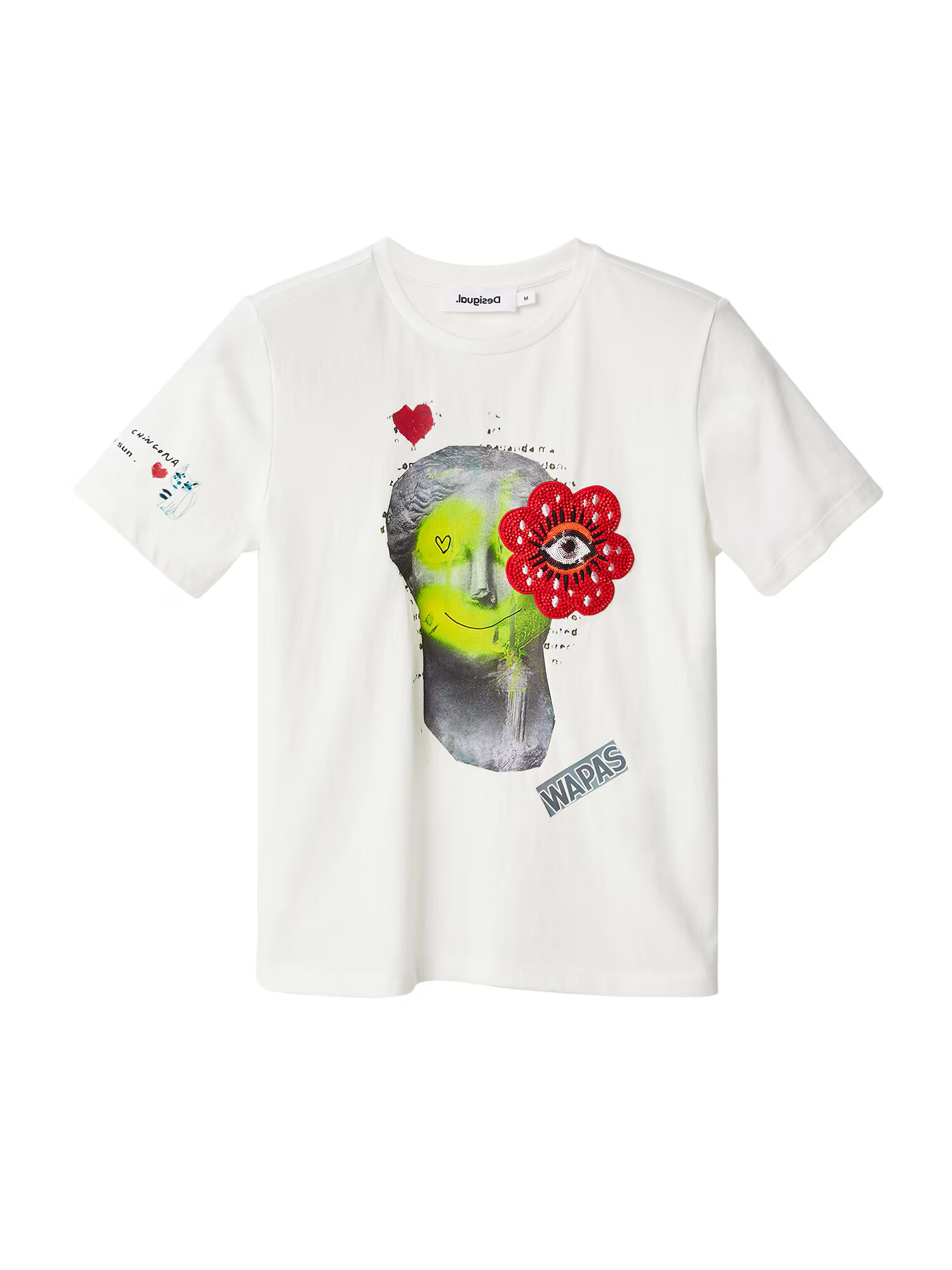 Desigual Tricou 'Flow' galben / gri / roșu / alb - Pled.ro