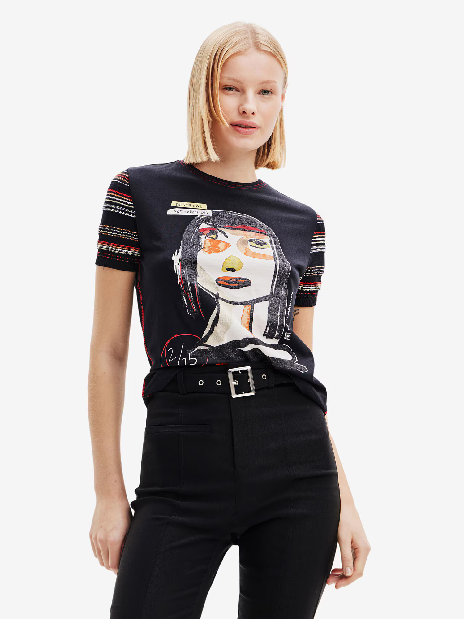 Desigual Tricou portocaliu / roșu / negru / alb - Pled.ro