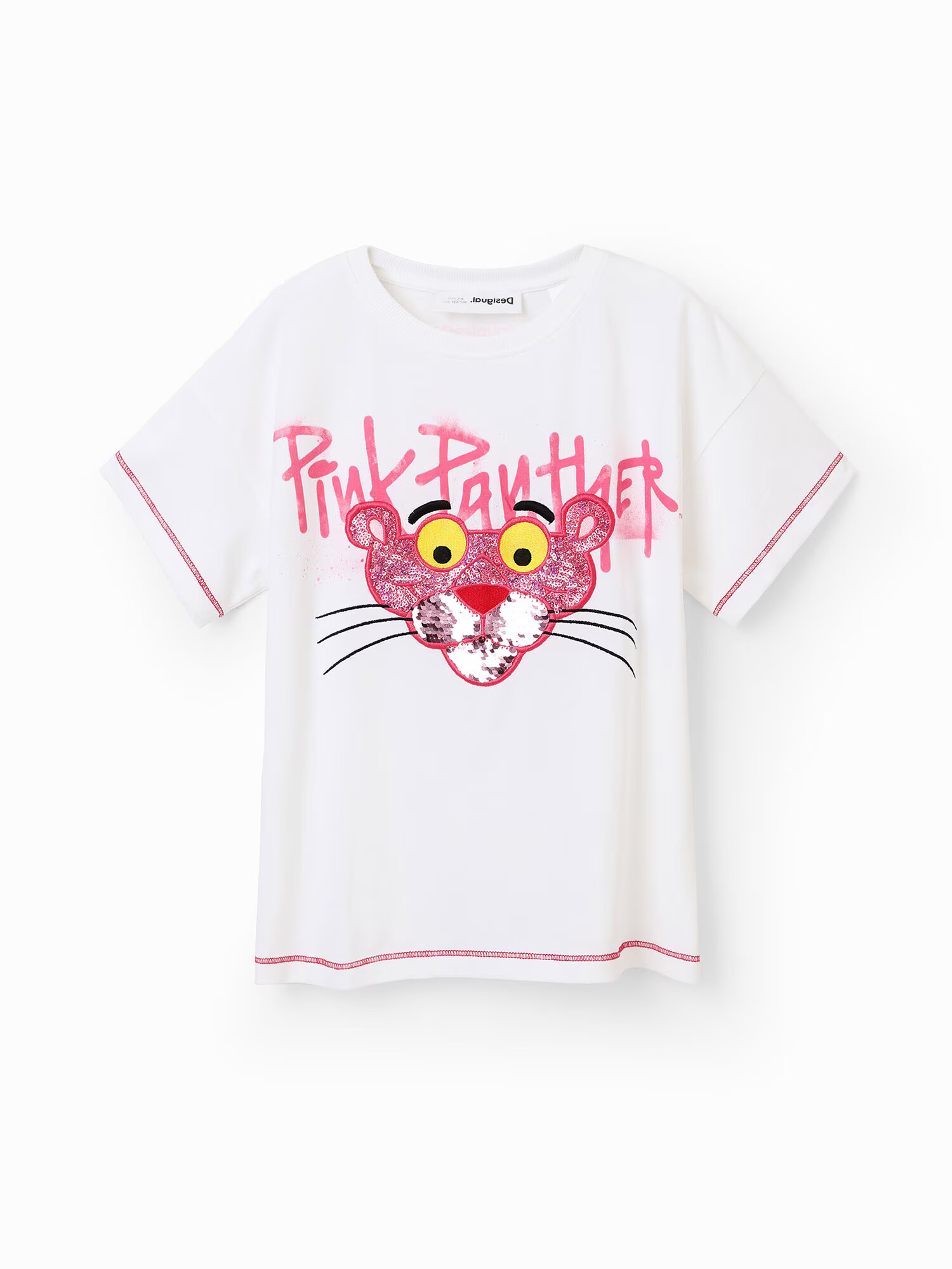 Desigual Tricou 'Pink Panther' auriu / roz / negru / alb - Pled.ro