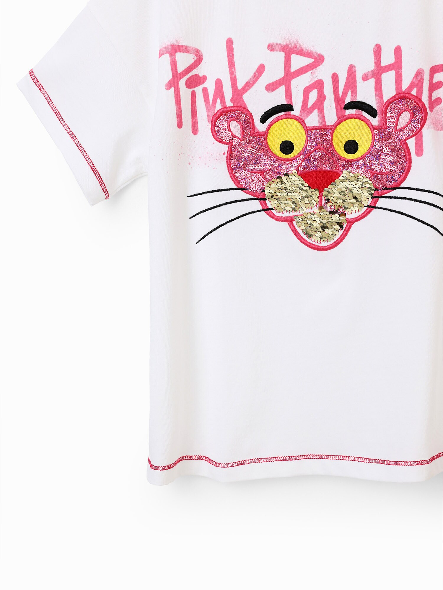 Desigual Tricou 'Pink Panther' auriu / roz / negru / alb - Pled.ro