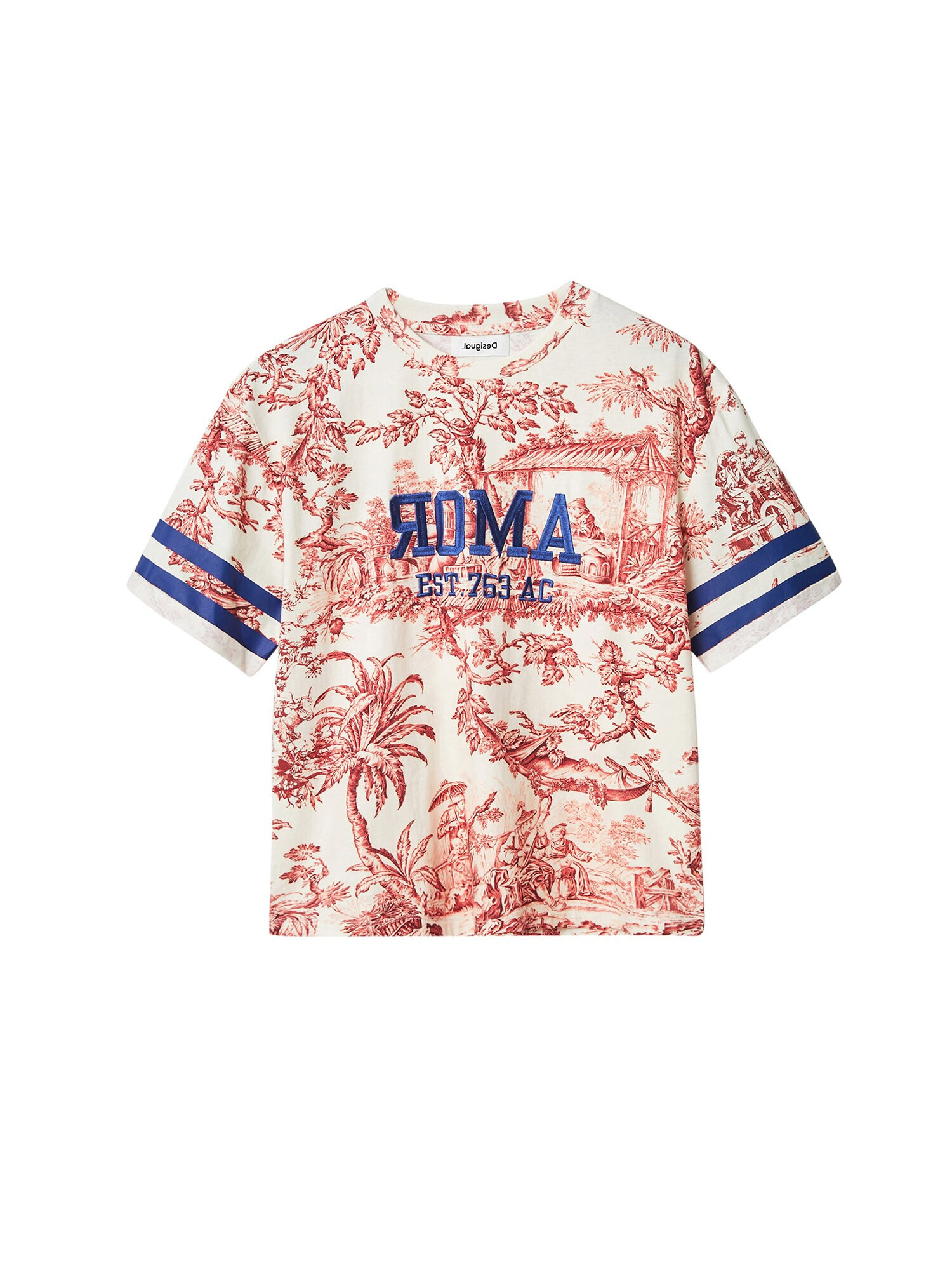 Desigual Tricou 'Roma' albastru / roșu / alb - Pled.ro