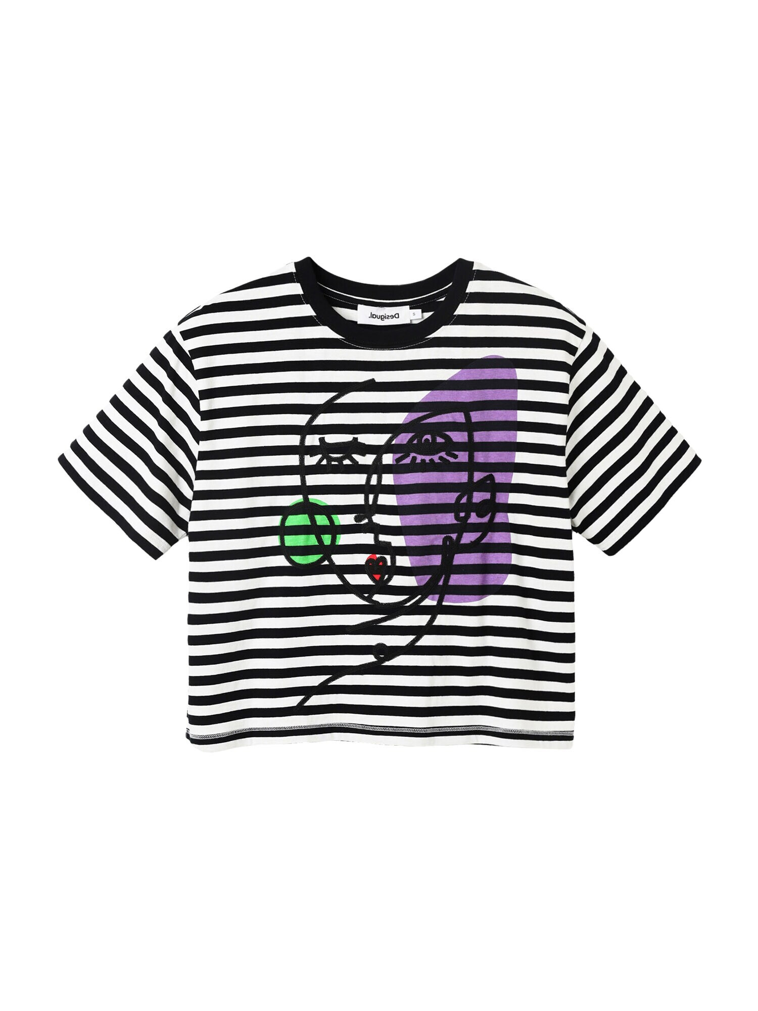 Desigual Tricou 'ROS' verde / lila / negru / alb - Pled.ro