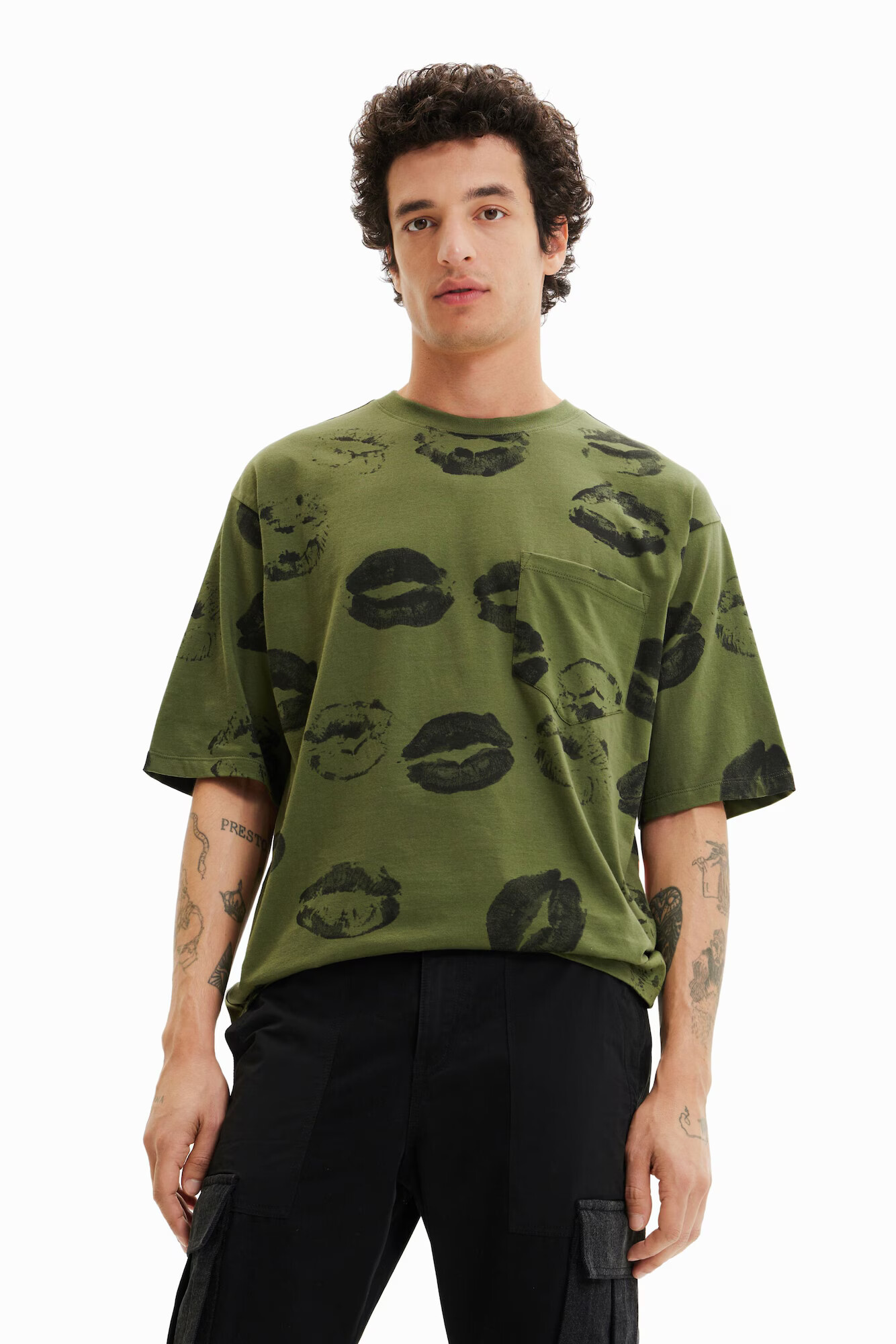 Desigual Tricou verde / negru - Pled.ro