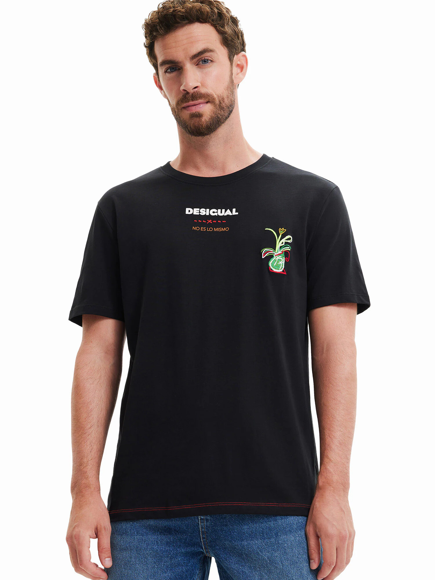 Desigual Tricou verde / negru / alb murdar - Pled.ro