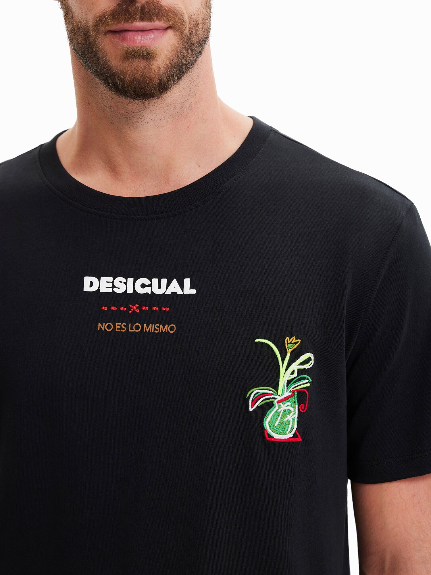 Desigual Tricou verde / negru / alb murdar - Pled.ro