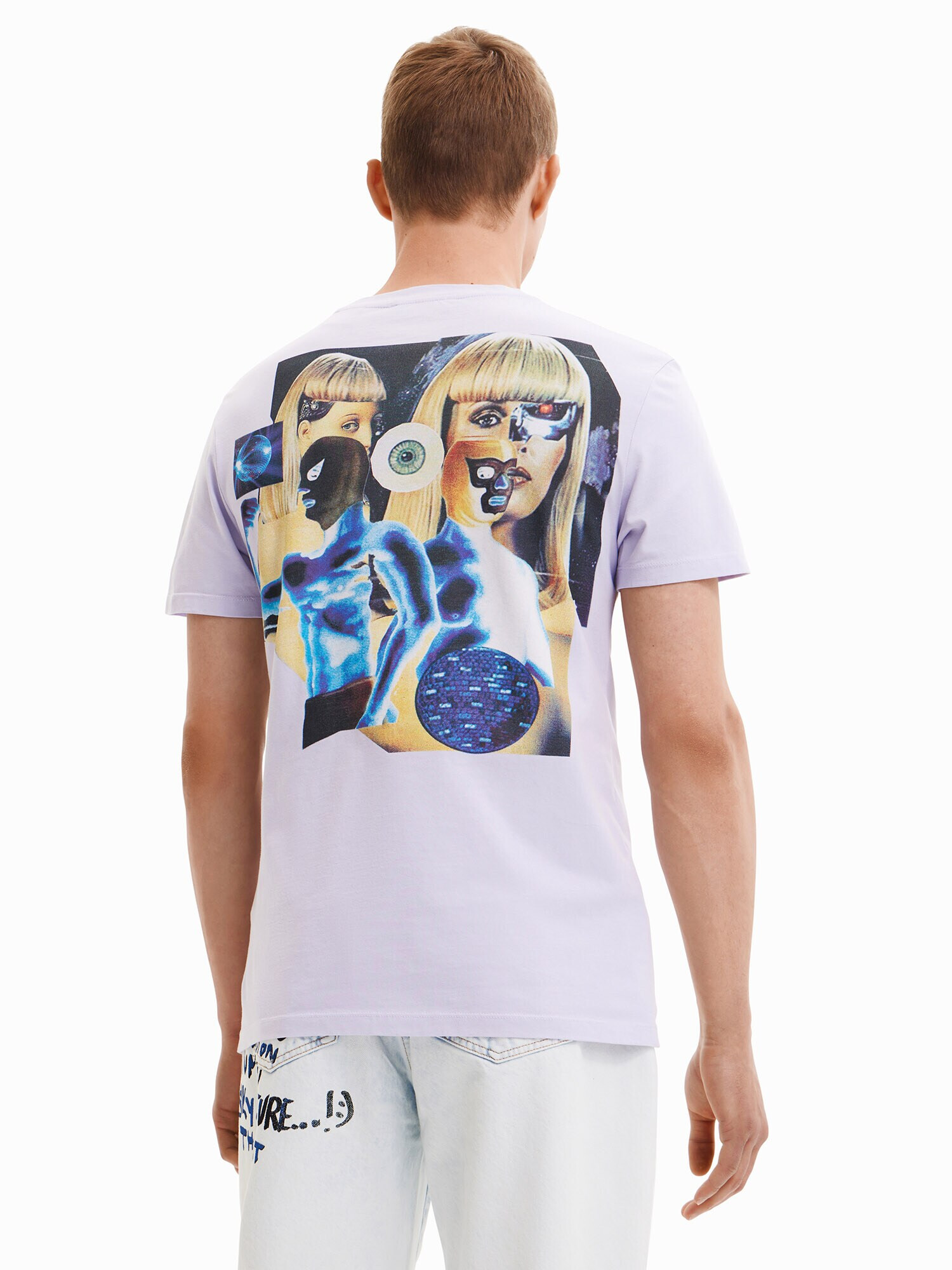 Desigual Tricou 'ZEUS' mov pastel / portocaliu / negru / alb - Pled.ro