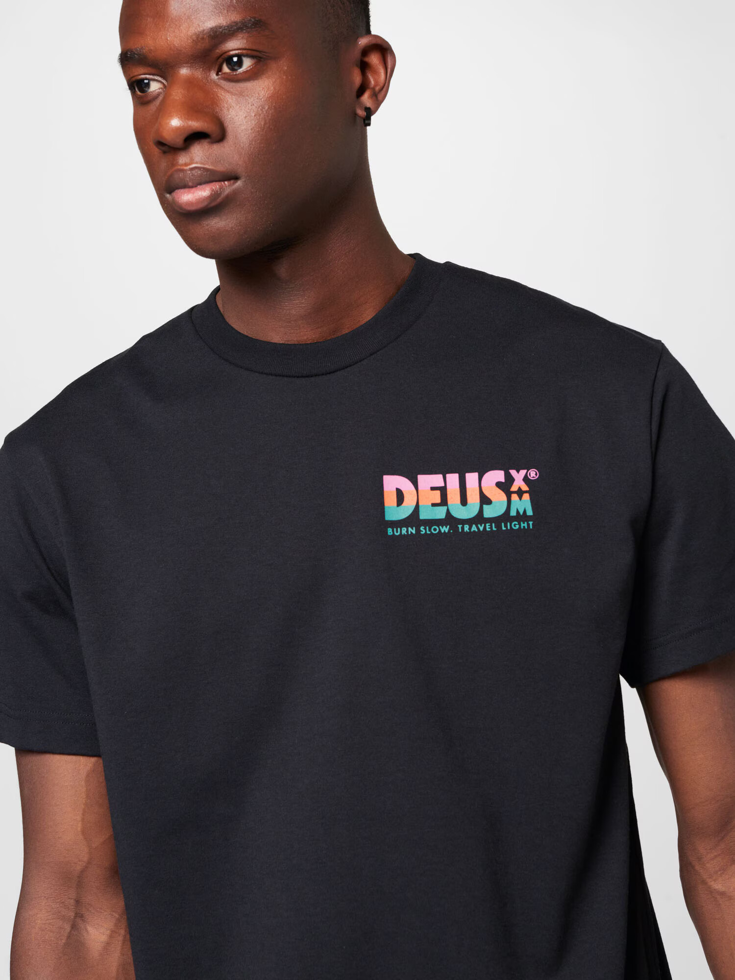 DEUS EX MACHINA Tricou 'Reservoir' verde smarald / portocaliu caisă / roz / negru - Pled.ro