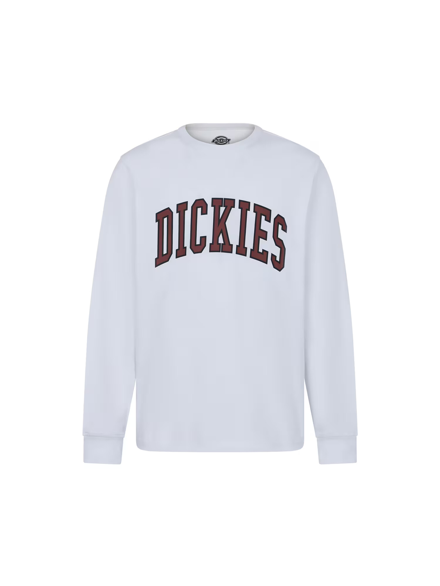 DICKIES Bluză de molton 'AITKIN TEE LS' maro / alb - Pled.ro