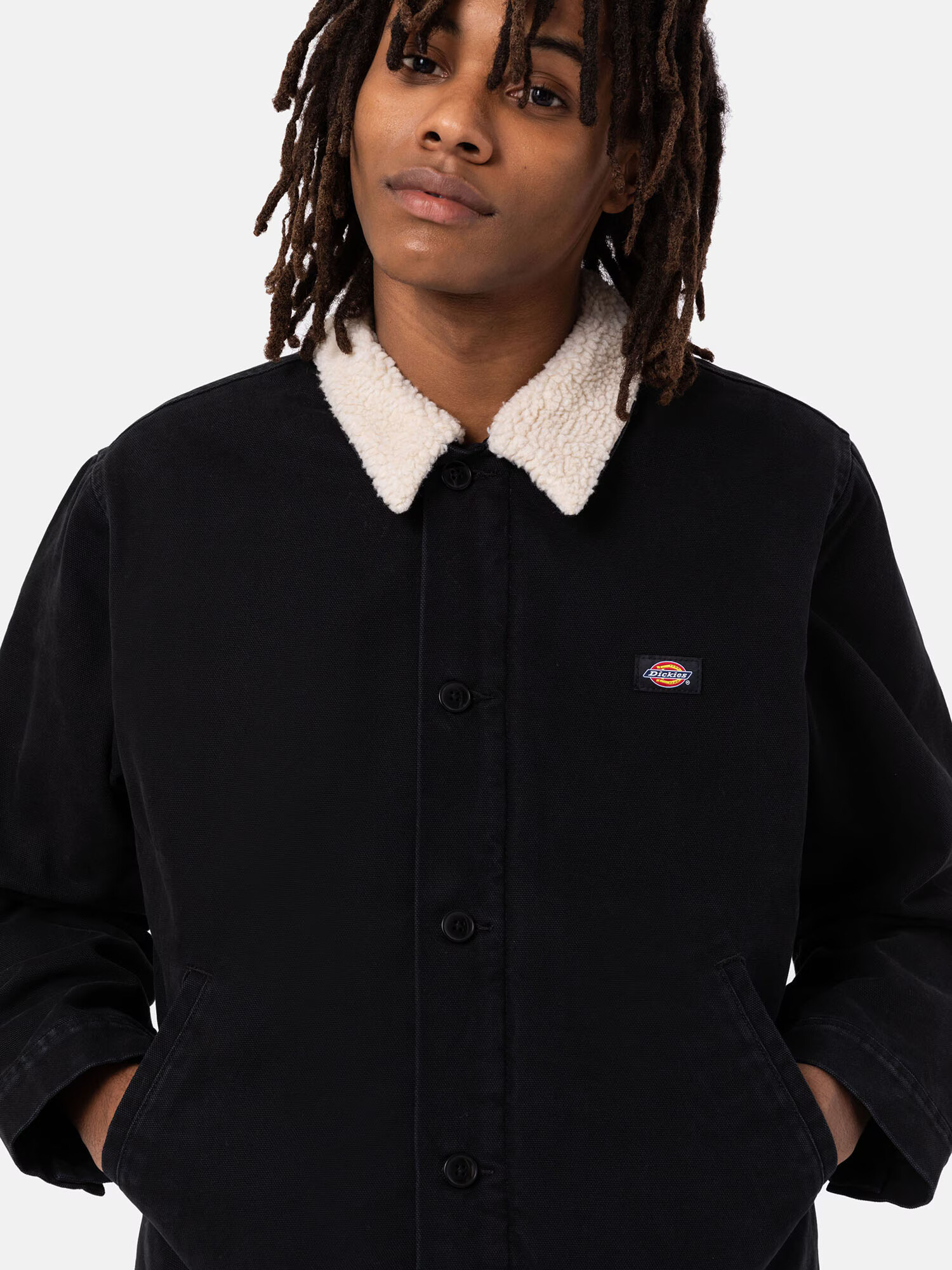 DICKIES Geacă de primăvară-toamnă ' DUCK' negru / alb - Pled.ro