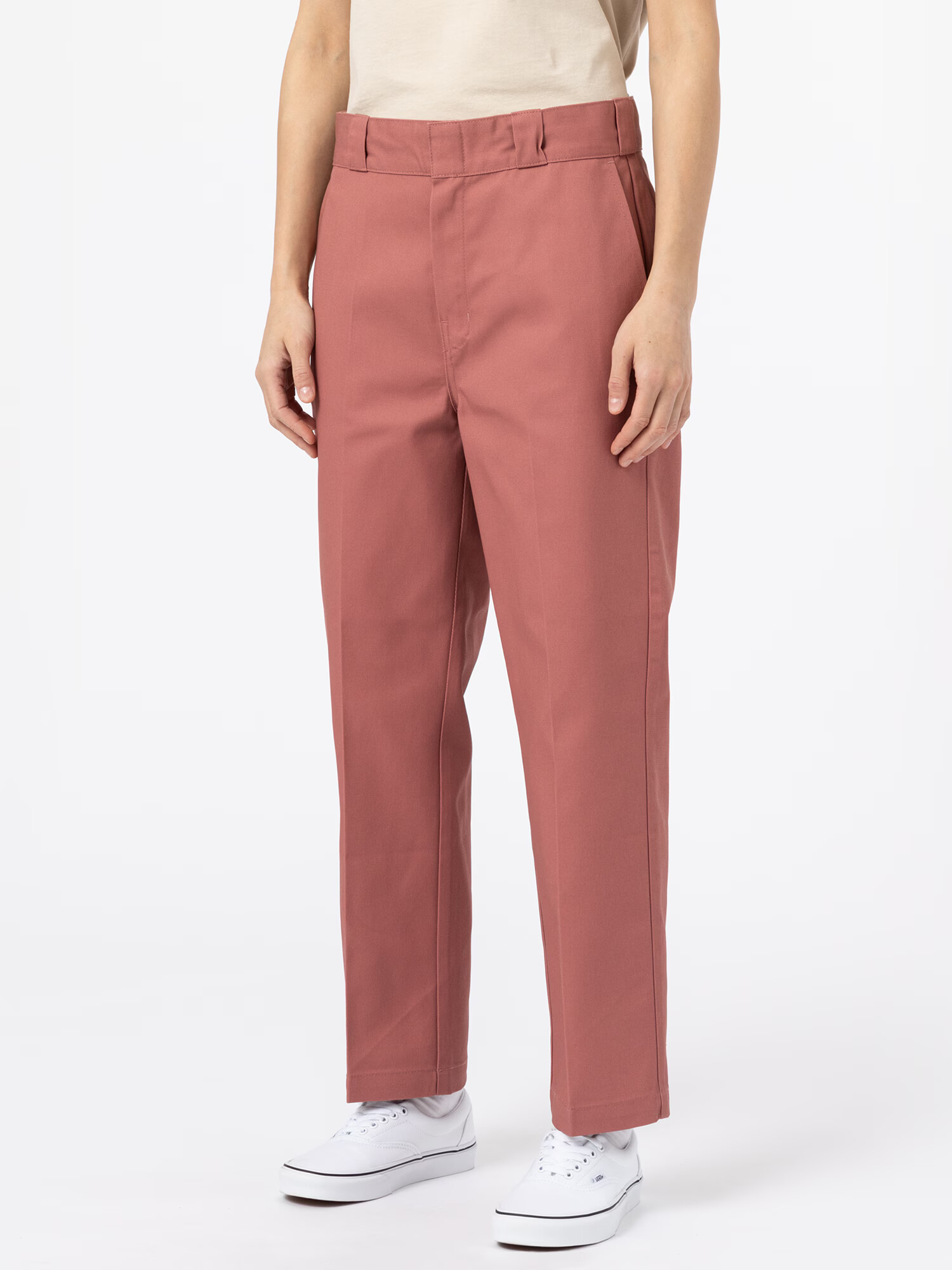 DICKIES Pantaloni cu dungă '874 Cropped' roz pal - Pled.ro