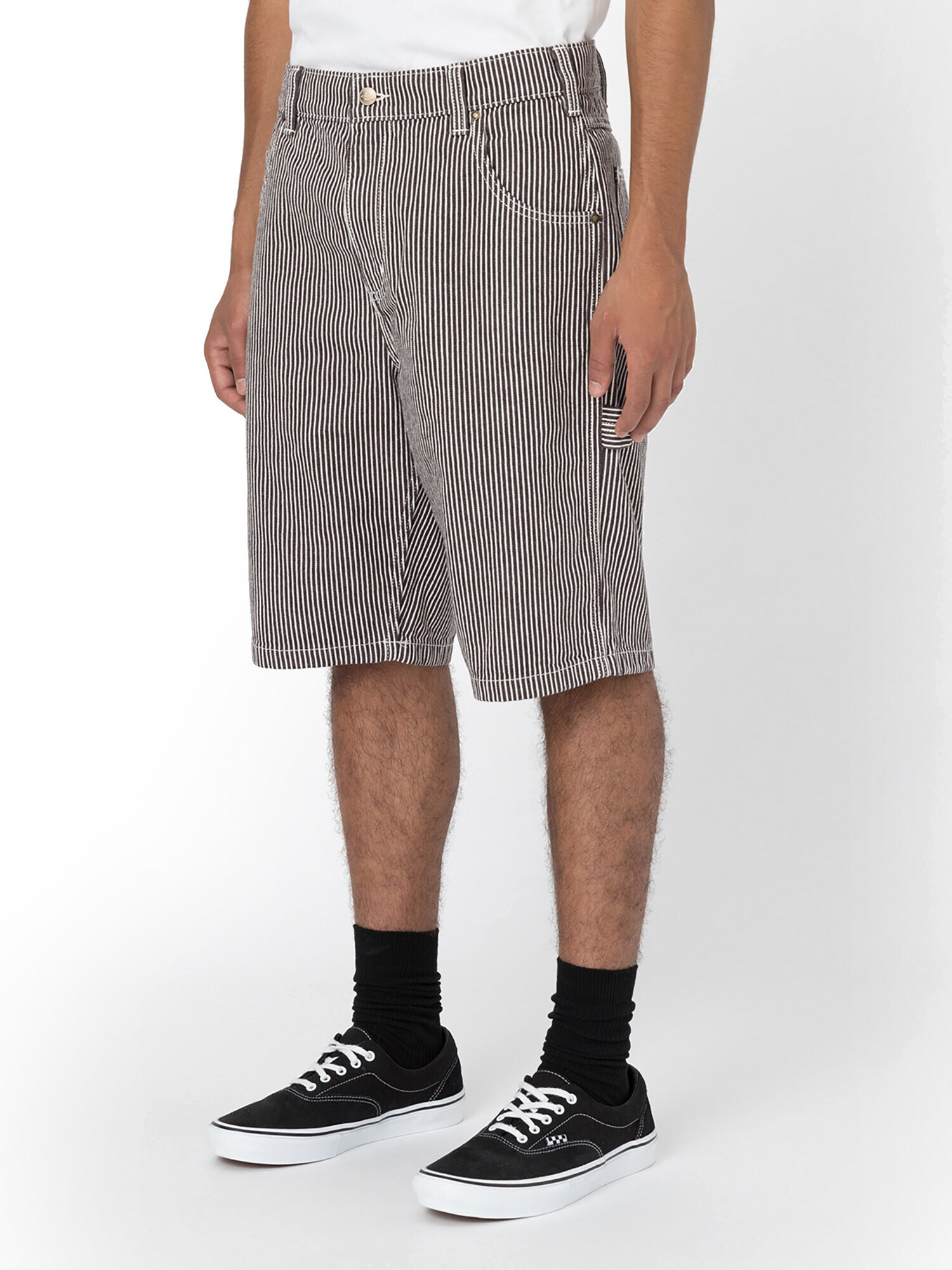 DICKIES Pantaloni 'Hickory' maro mokka / alb - Pled.ro