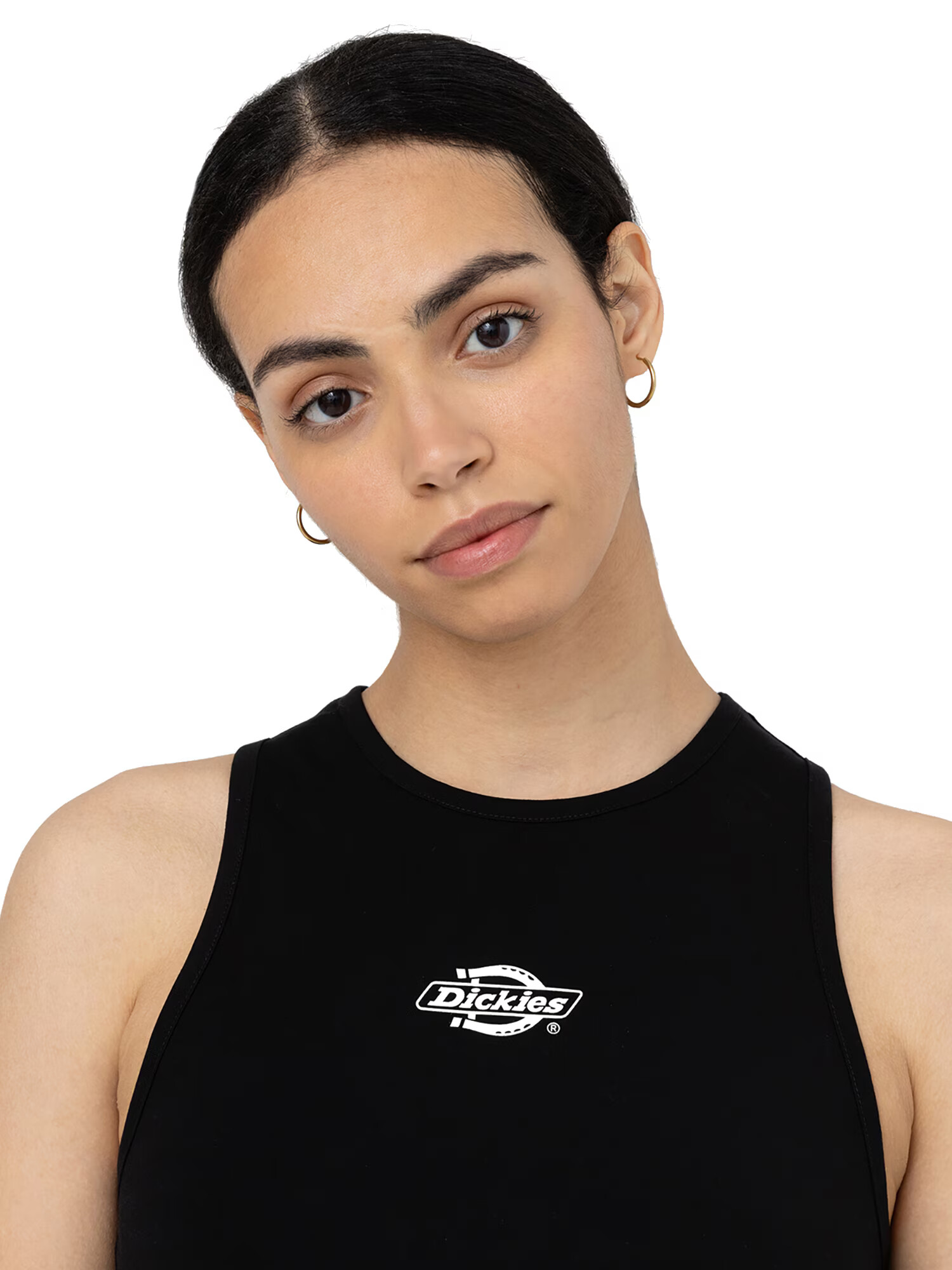 DICKIES Top 'Powers' negru / alb - Pled.ro