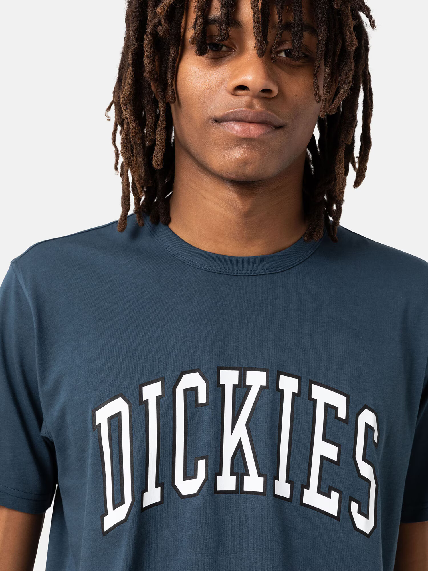 DICKIES Tricou 'Aitkin' albastru / alb - Pled.ro