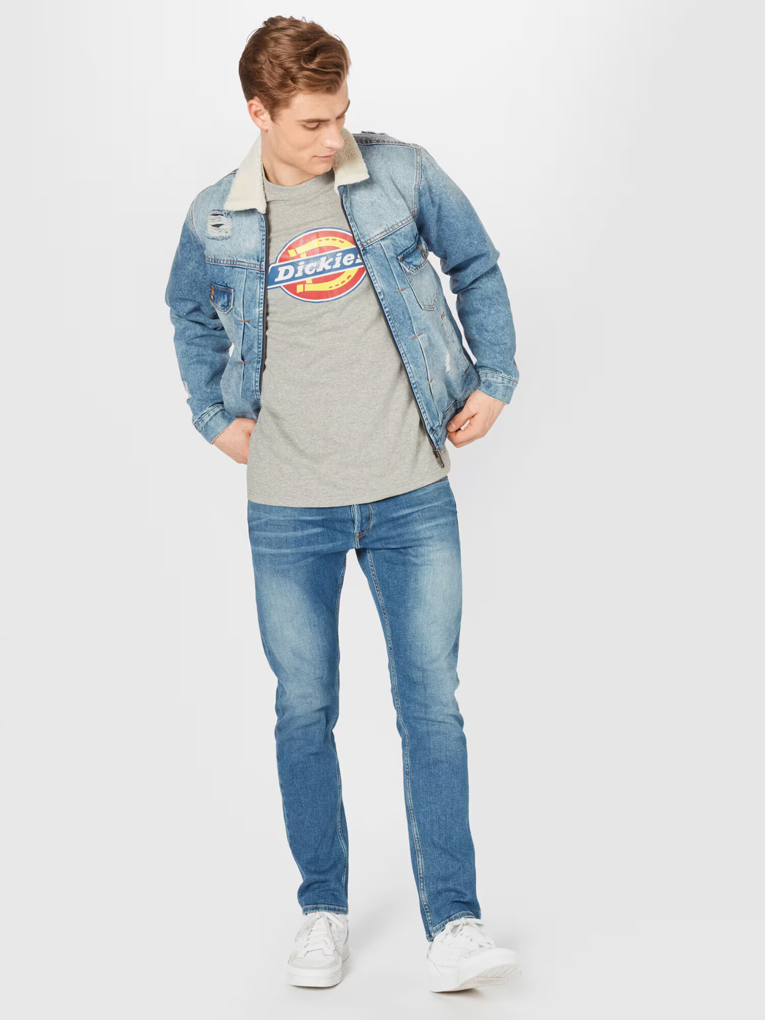 DICKIES Tricou 'Icon Logo' albastru regal / galben citron / gri amestecat / roși aprins / alb - Pled.ro