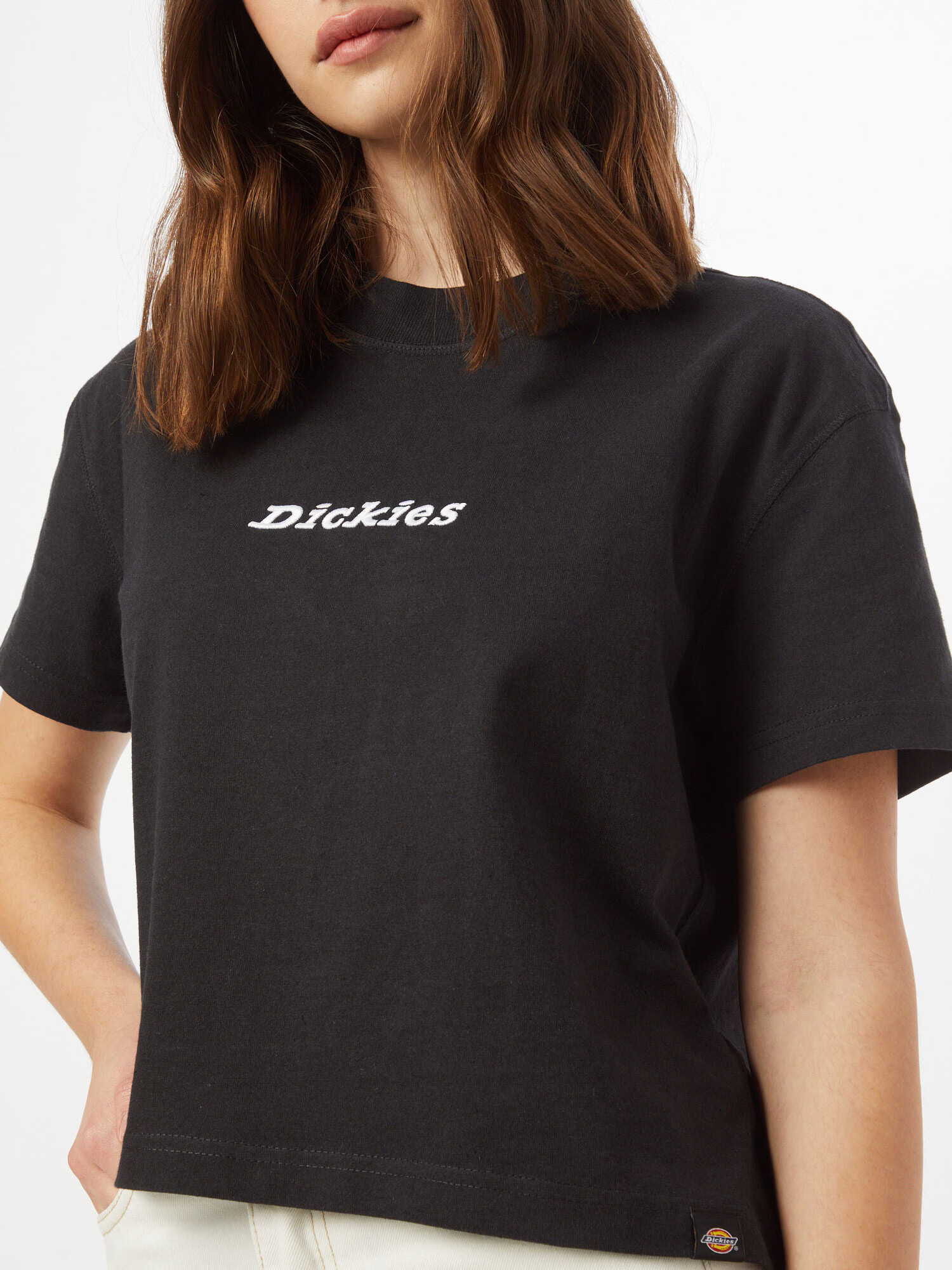 DICKIES Tricou 'Loretto' negru / alb - Pled.ro