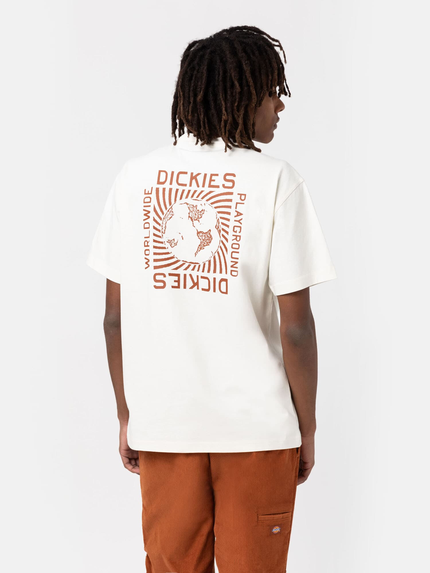 DICKIES Tricou 'MARBURY' maro / alb natural - Pled.ro