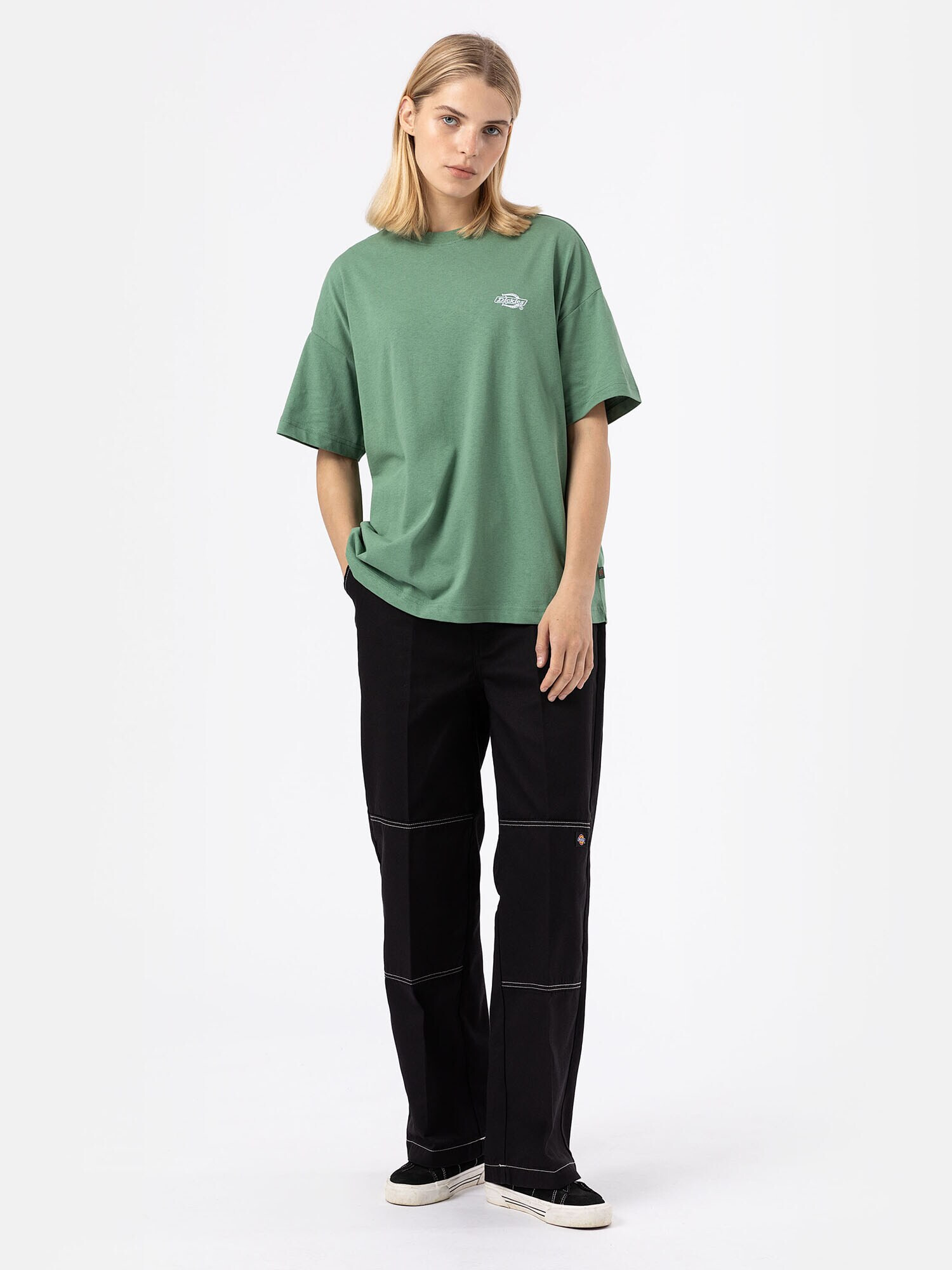 DICKIES Tricou verde / alb - Pled.ro