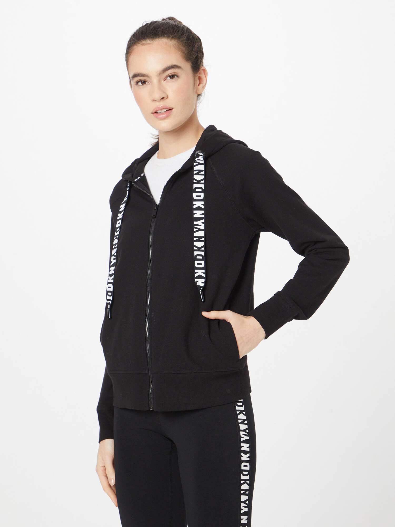 DKNY Performance Bluză cu fermoar sport negru - Pled.ro