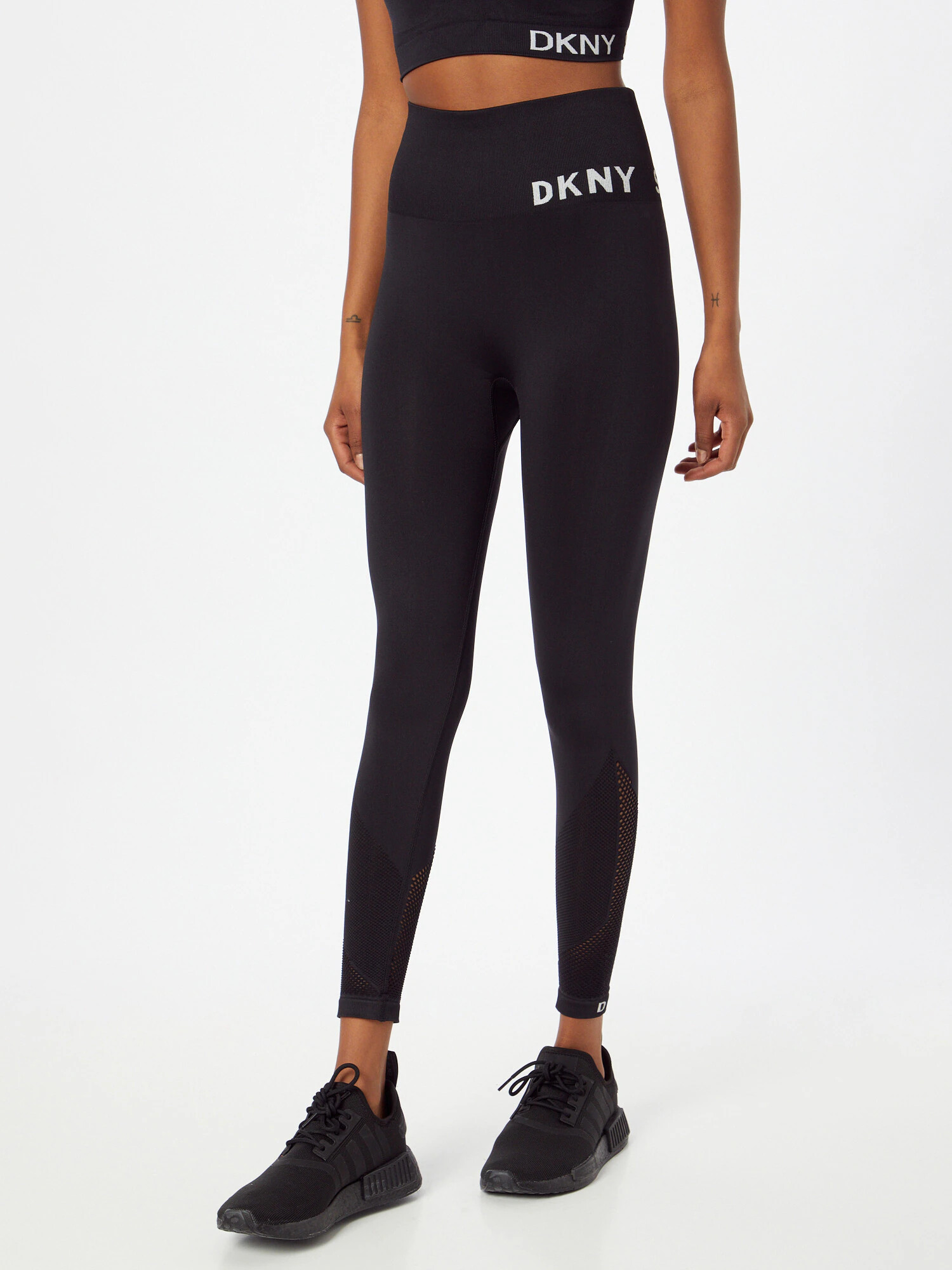 DKNY Performance Pantaloni sport negru / alb - Pled.ro