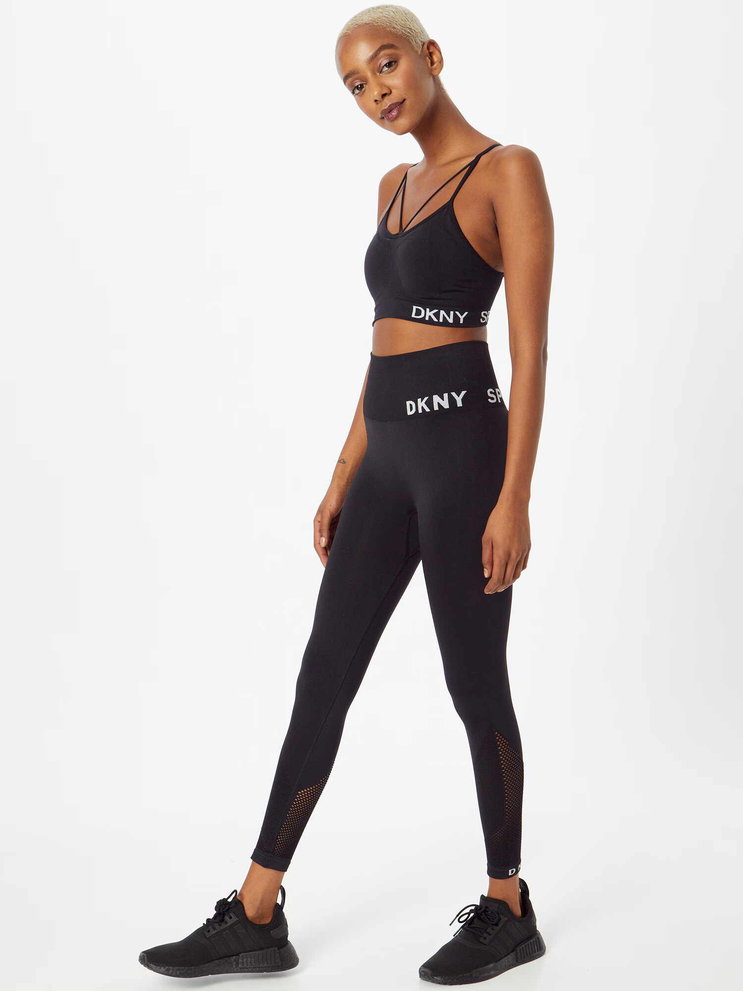 DKNY Performance Pantaloni sport negru / alb - Pled.ro